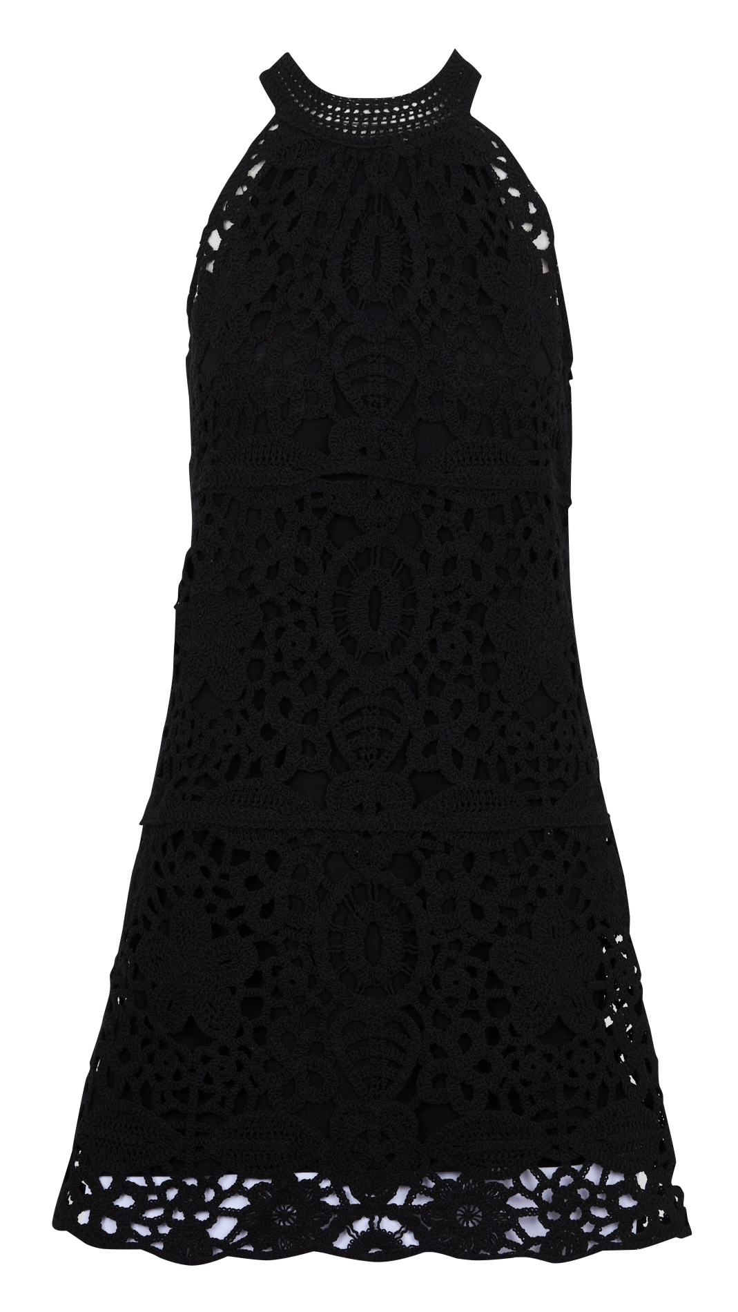 Kurzes Kleid mit Rundhalsausschnitt Schwarz