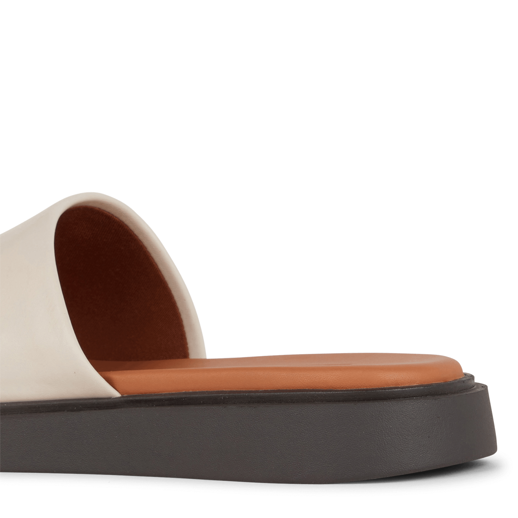 Leather wedge mules White