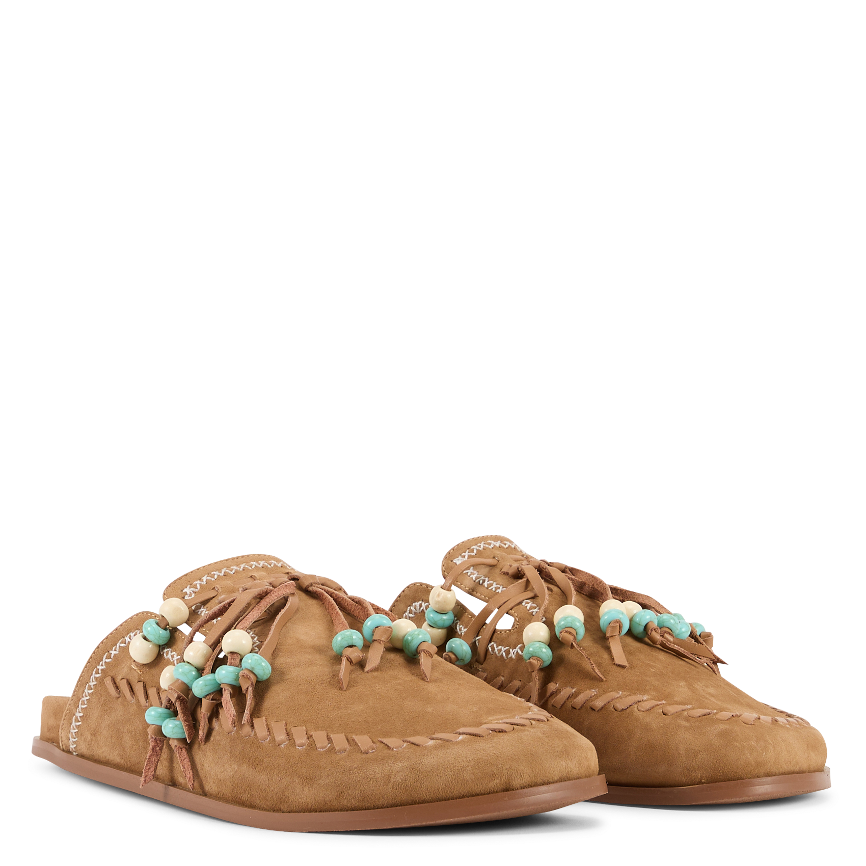 Mules en cuir velours TORAL Marron