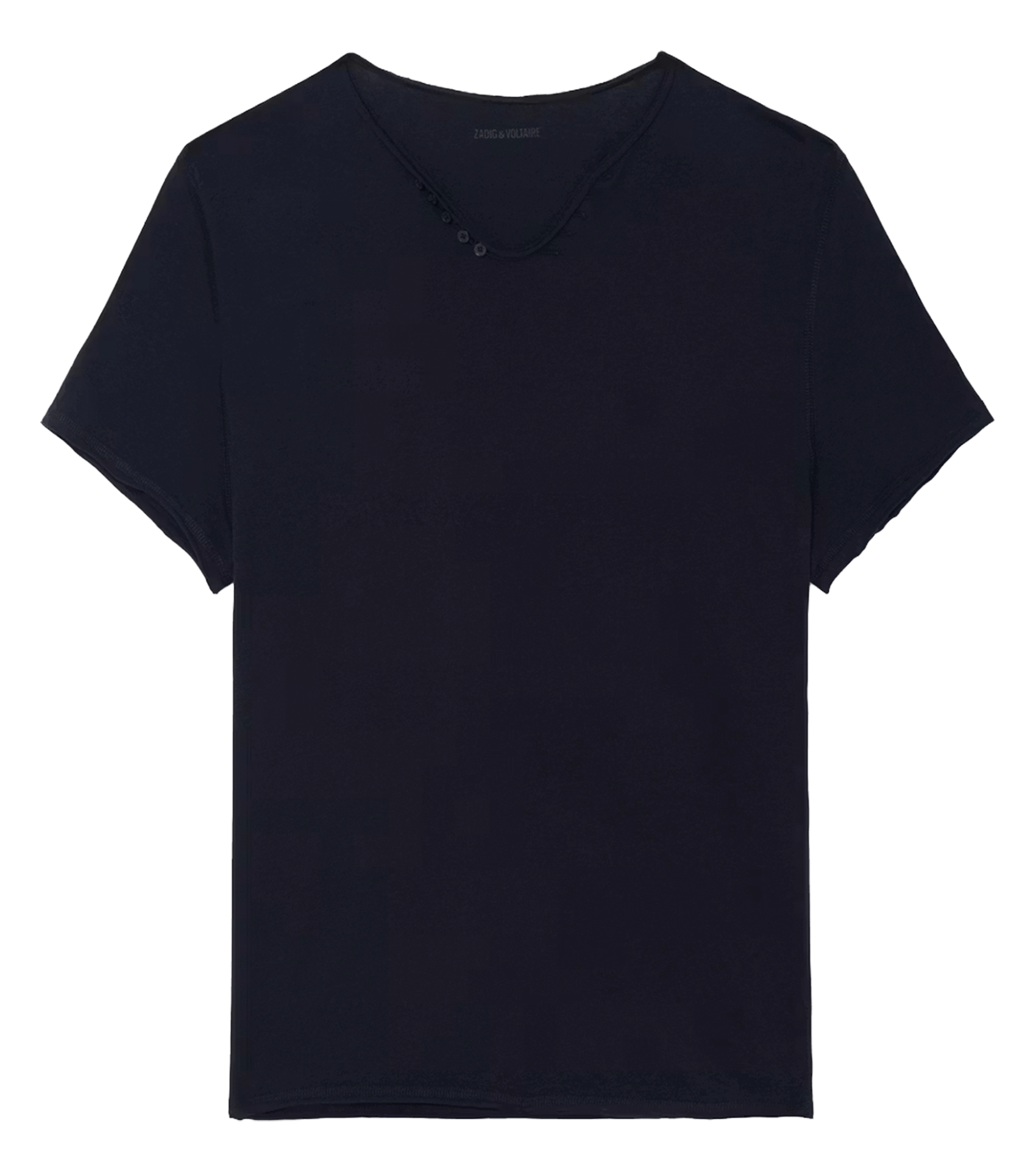 Tee-shirt droit col V en coton bio sérigraphié ZADIG&VOLTAIRE Blue