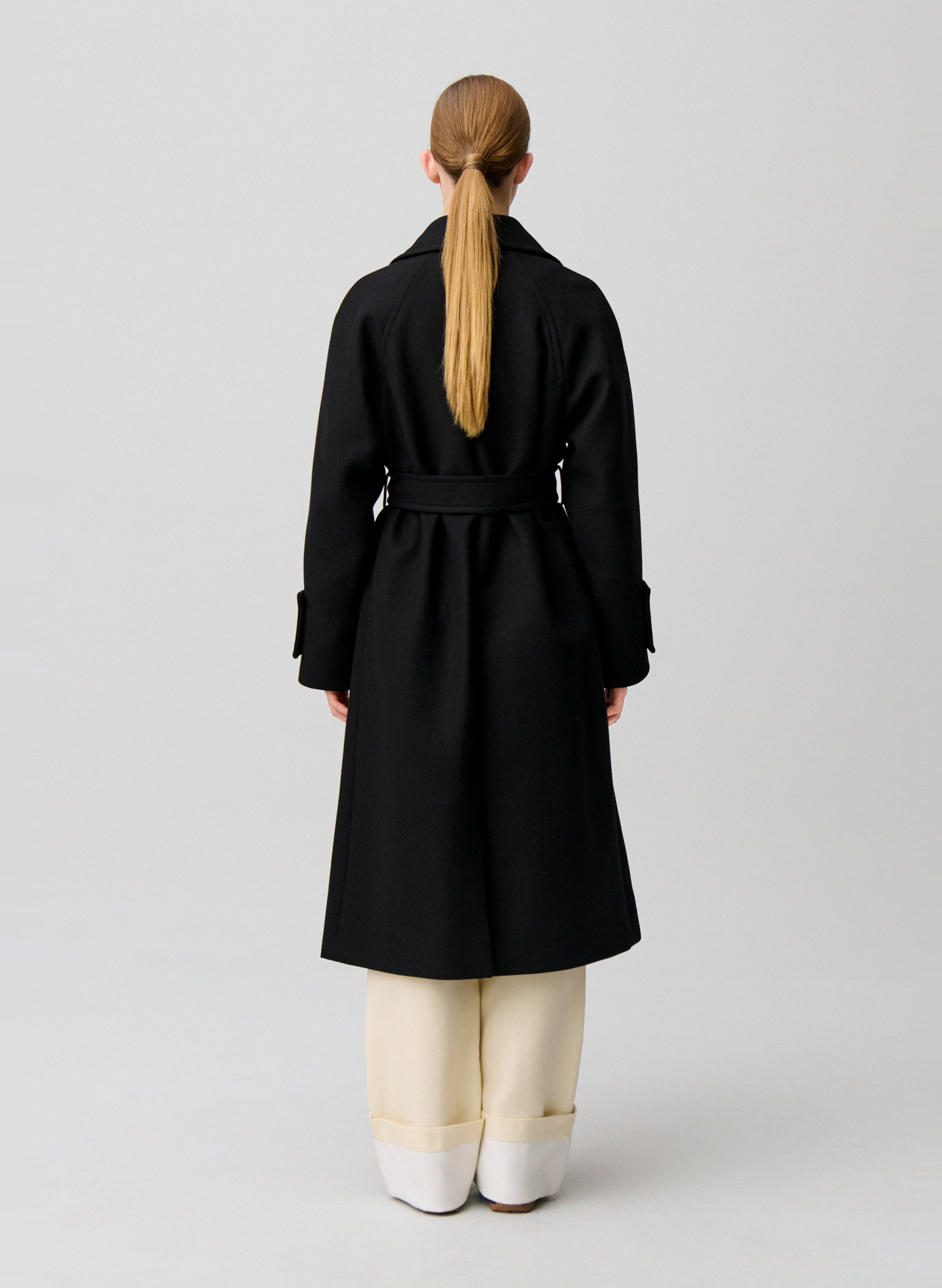 Wollmix-Mantel mit Reverskragen CLAUDIE PIERLOT Schwarz