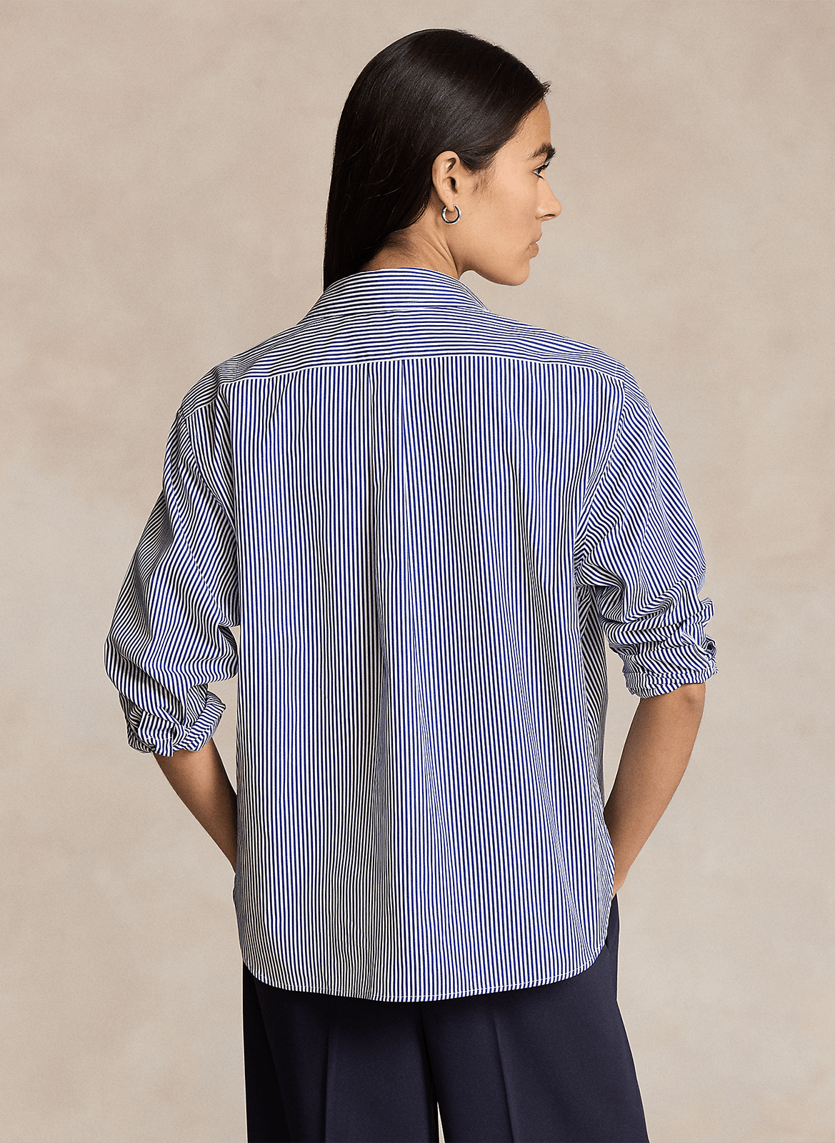 Striped cotton shirt with classic collar POLO RALPH LAUREN Blue