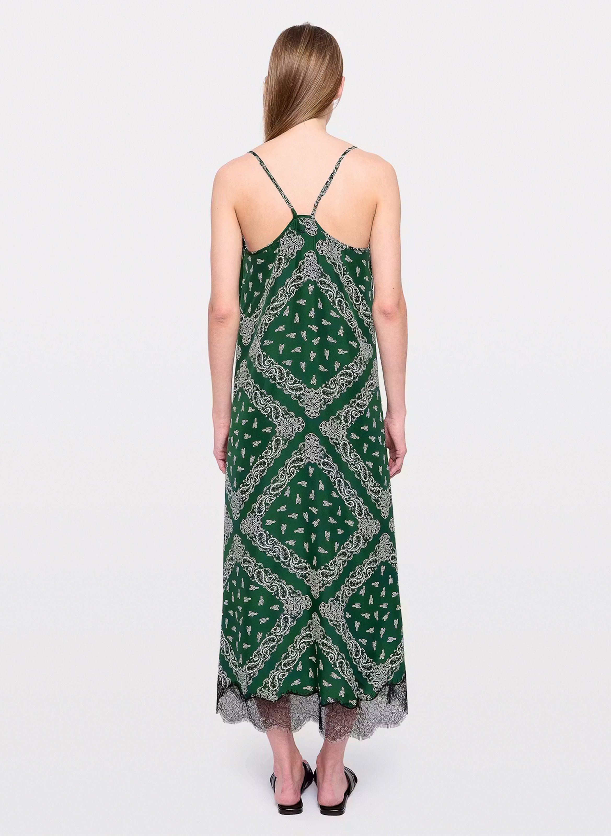 Langes Seidenkleid mit Print ZADIG&VOLTAIRE Grun