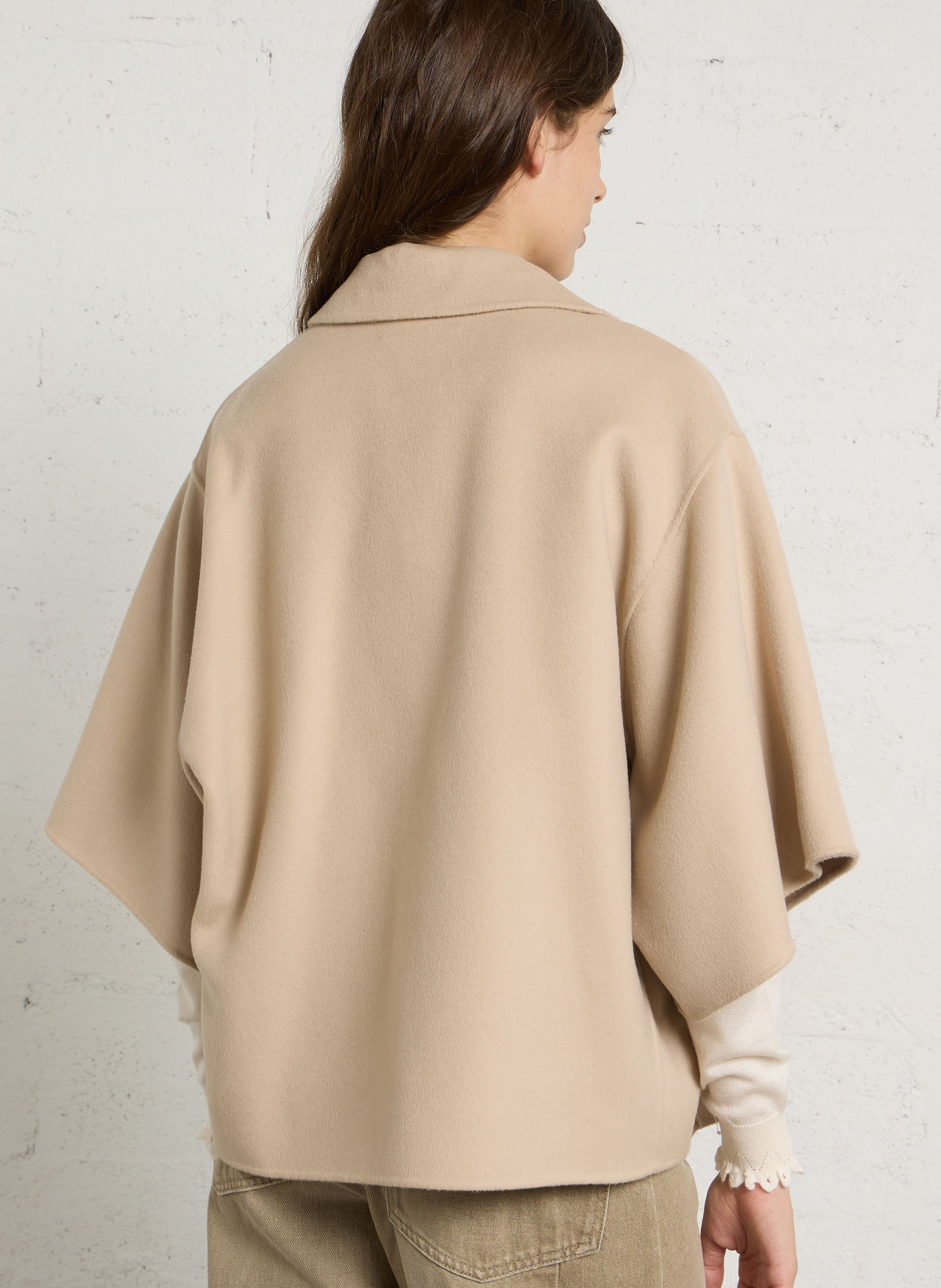 Manteau ample boutonné en laine MAX MARA WEEK END Beige