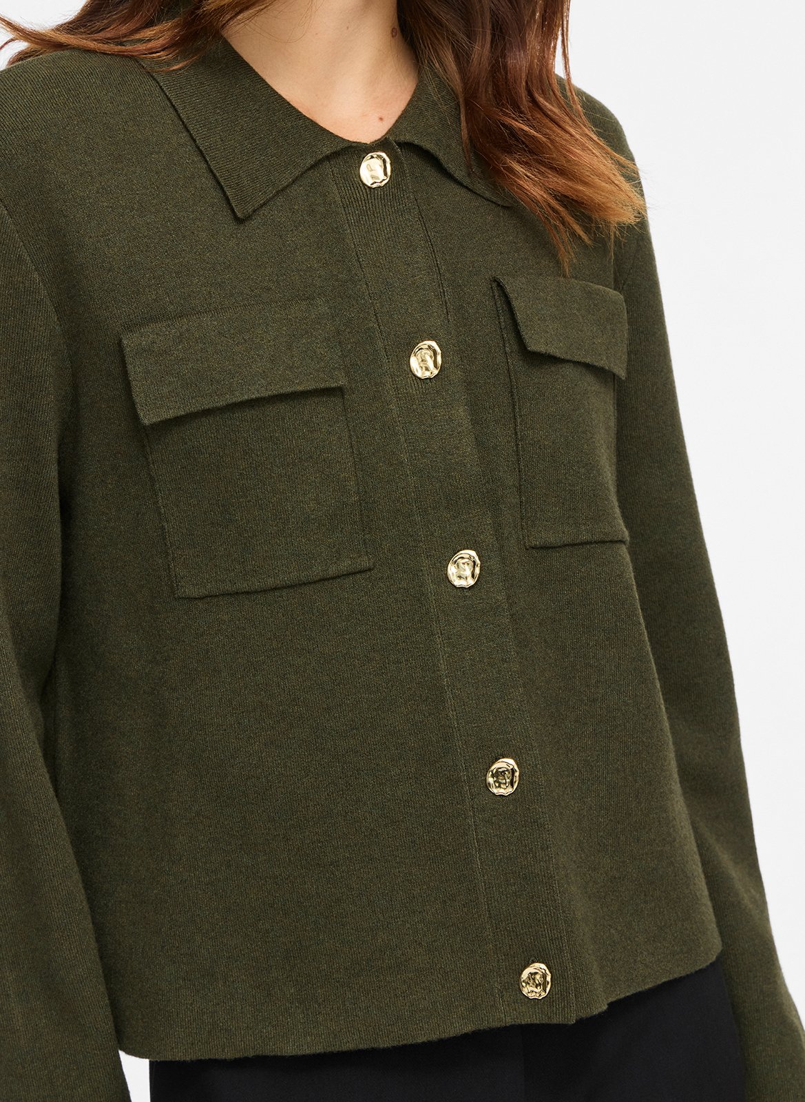 Straight solid color buttoned vest VILA Khaki