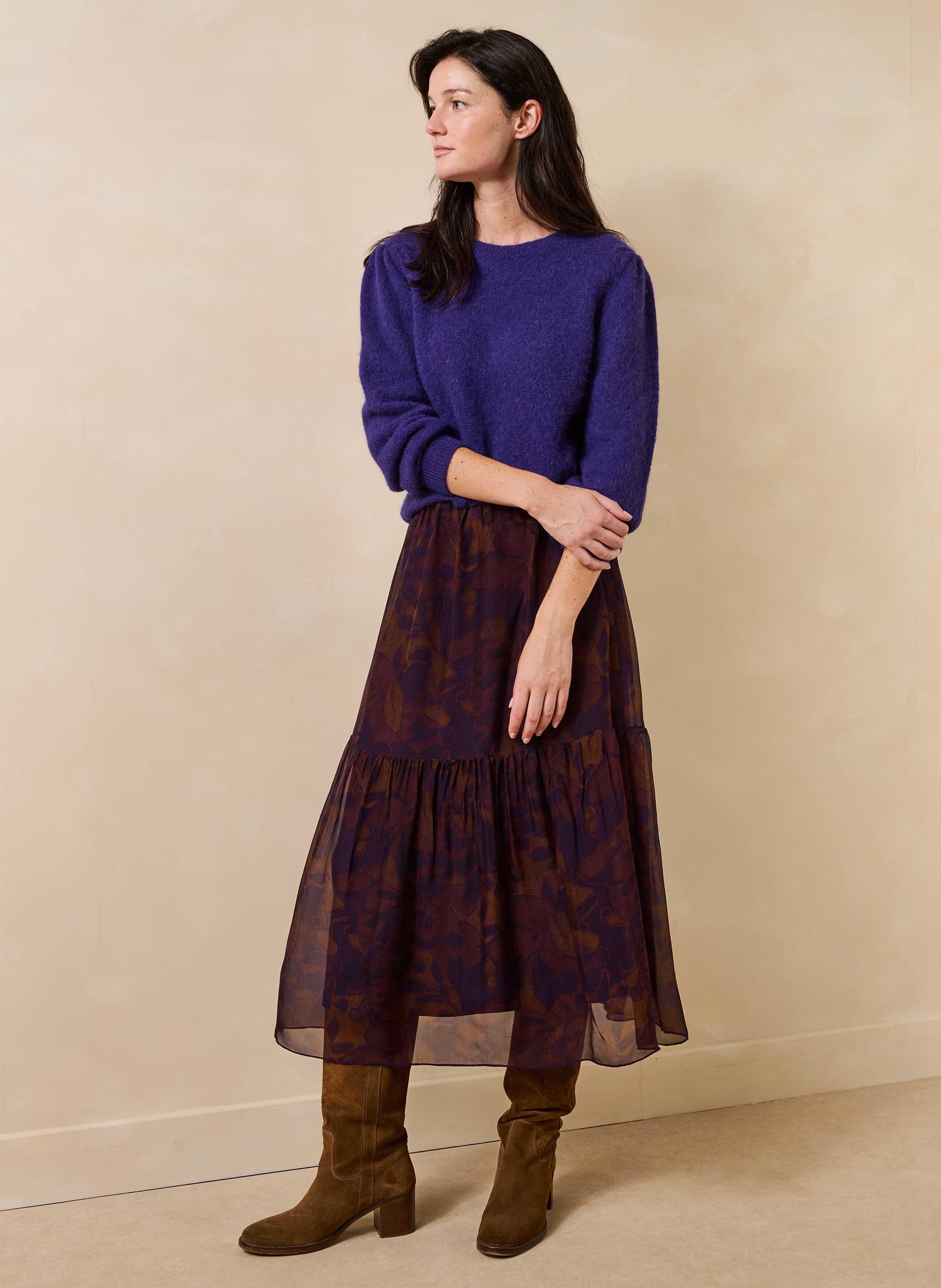 Jupe midi évasée imprimée LA FEE MARABOUTEE Multicolored