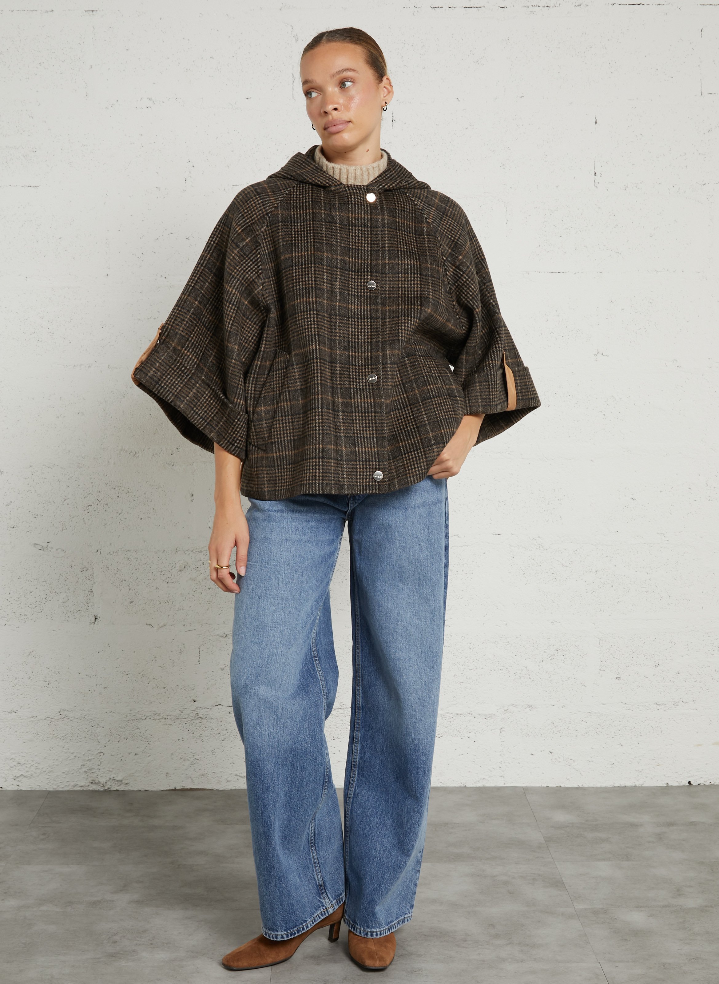 Weite Wollmischungsjacke LIU JO Braun