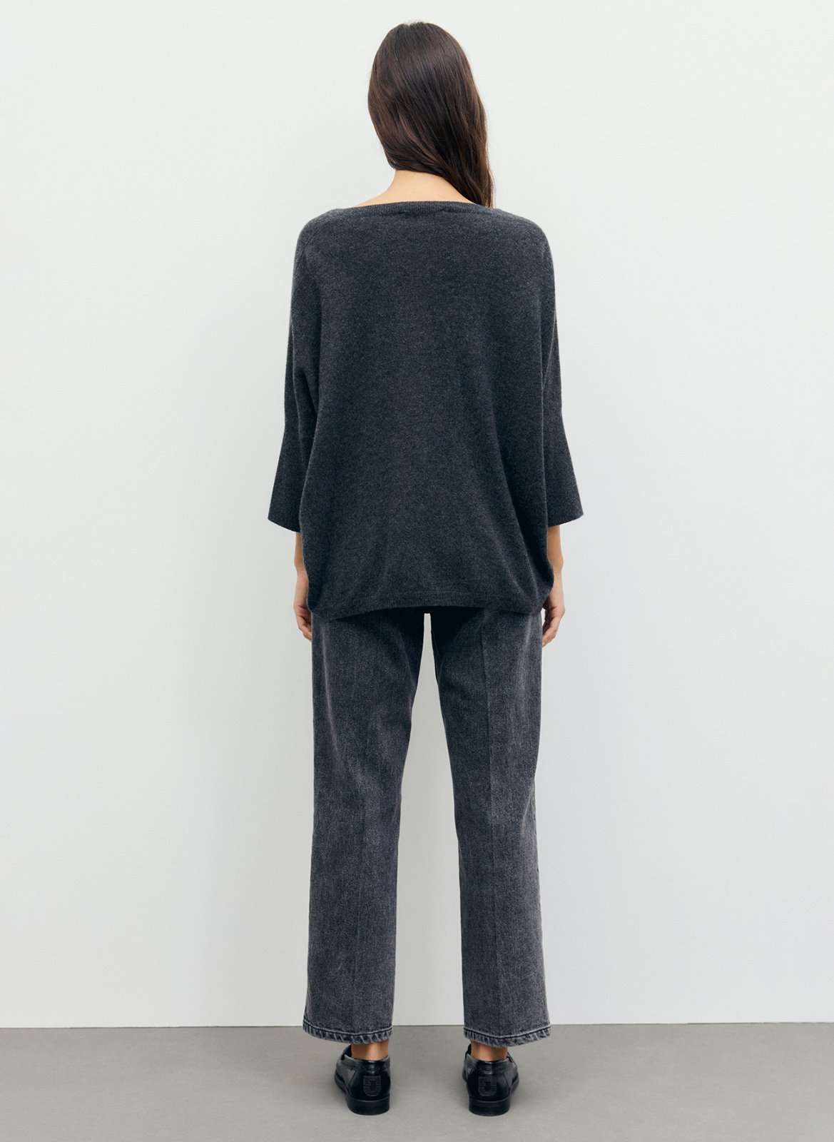Pull ample col v en cachemire GERARD DAREL Gris
