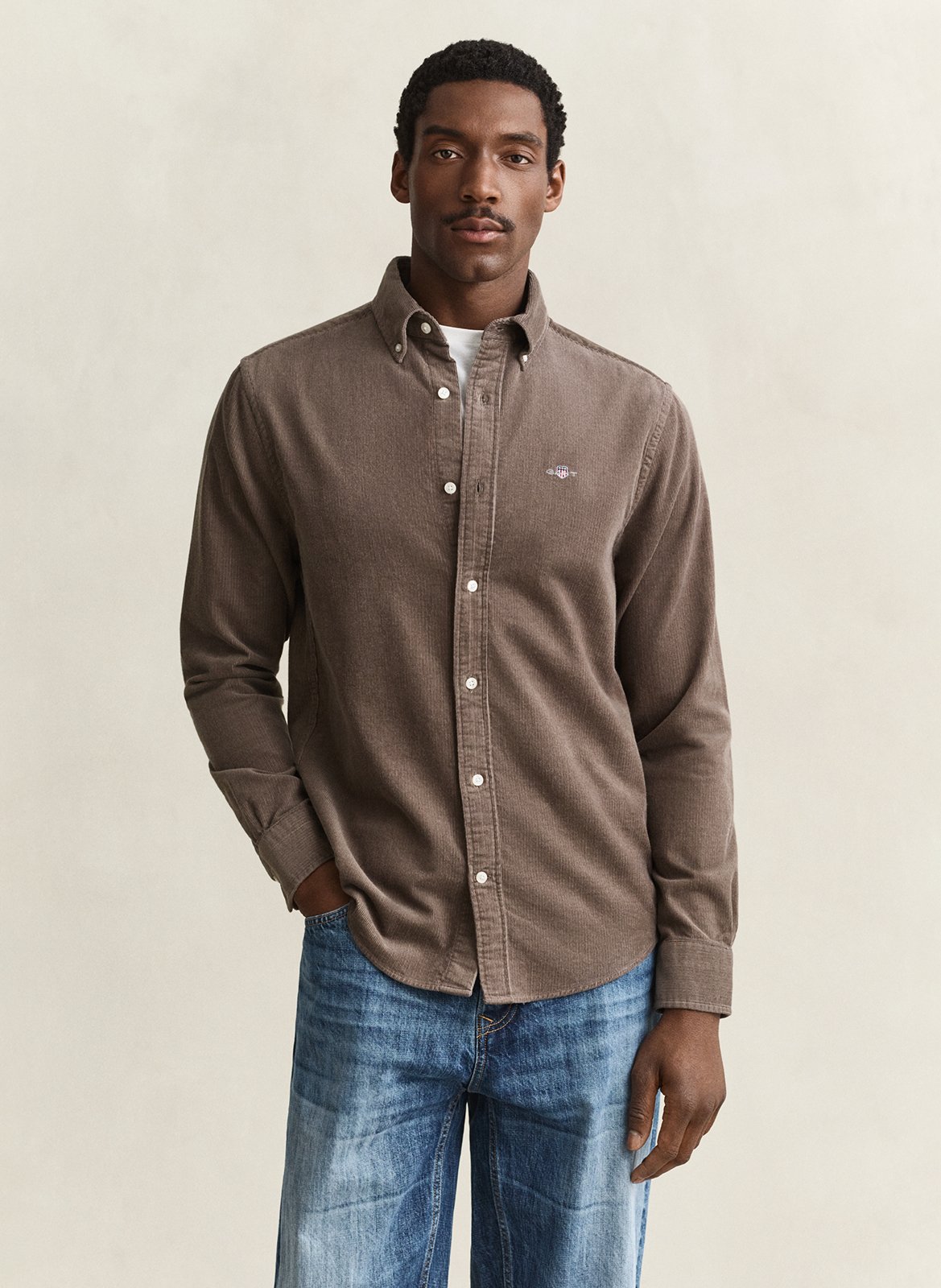 Chemise droite col classique en coton GANT