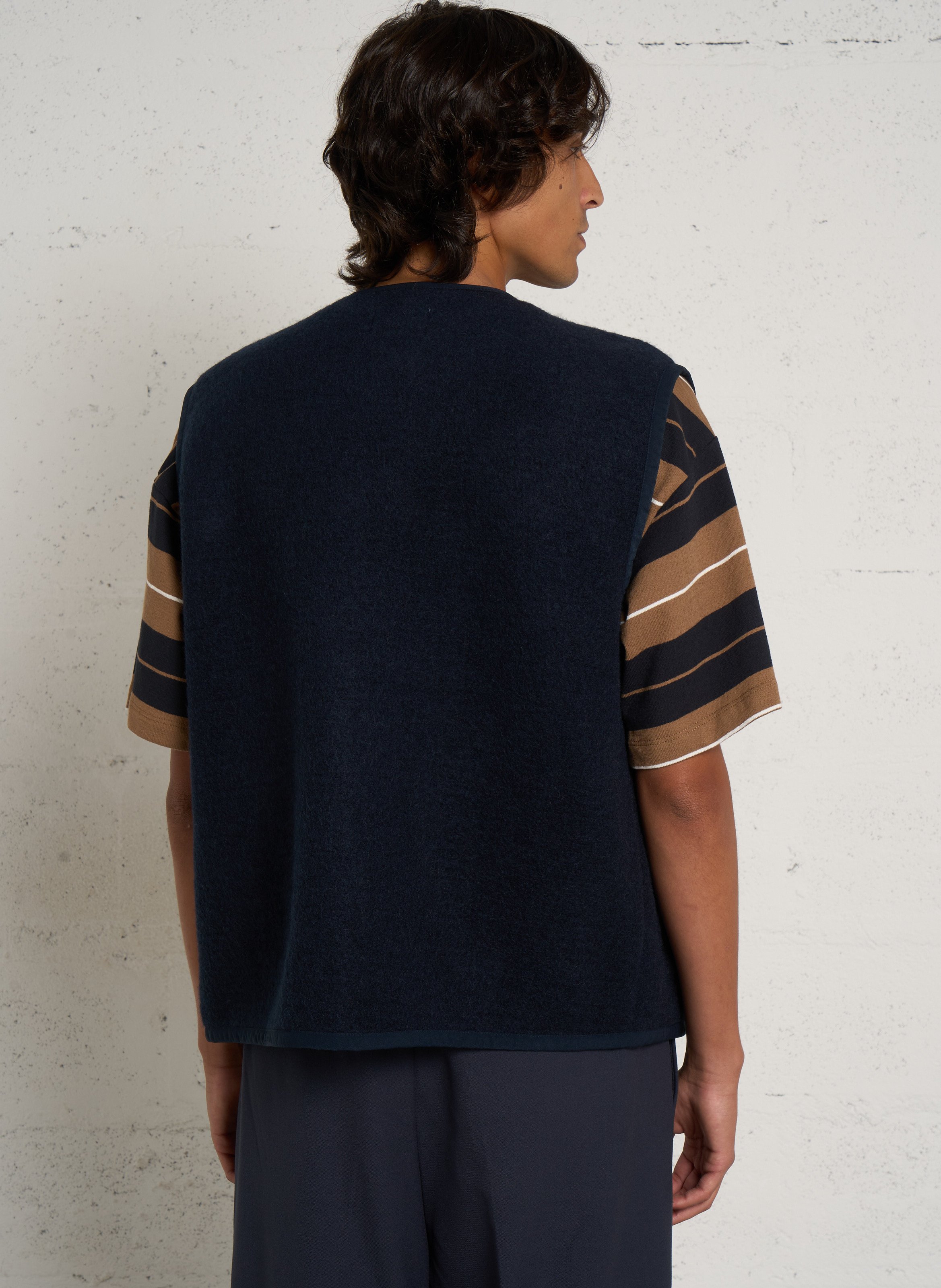 Strickweste aus Wollmix FARAH Blau