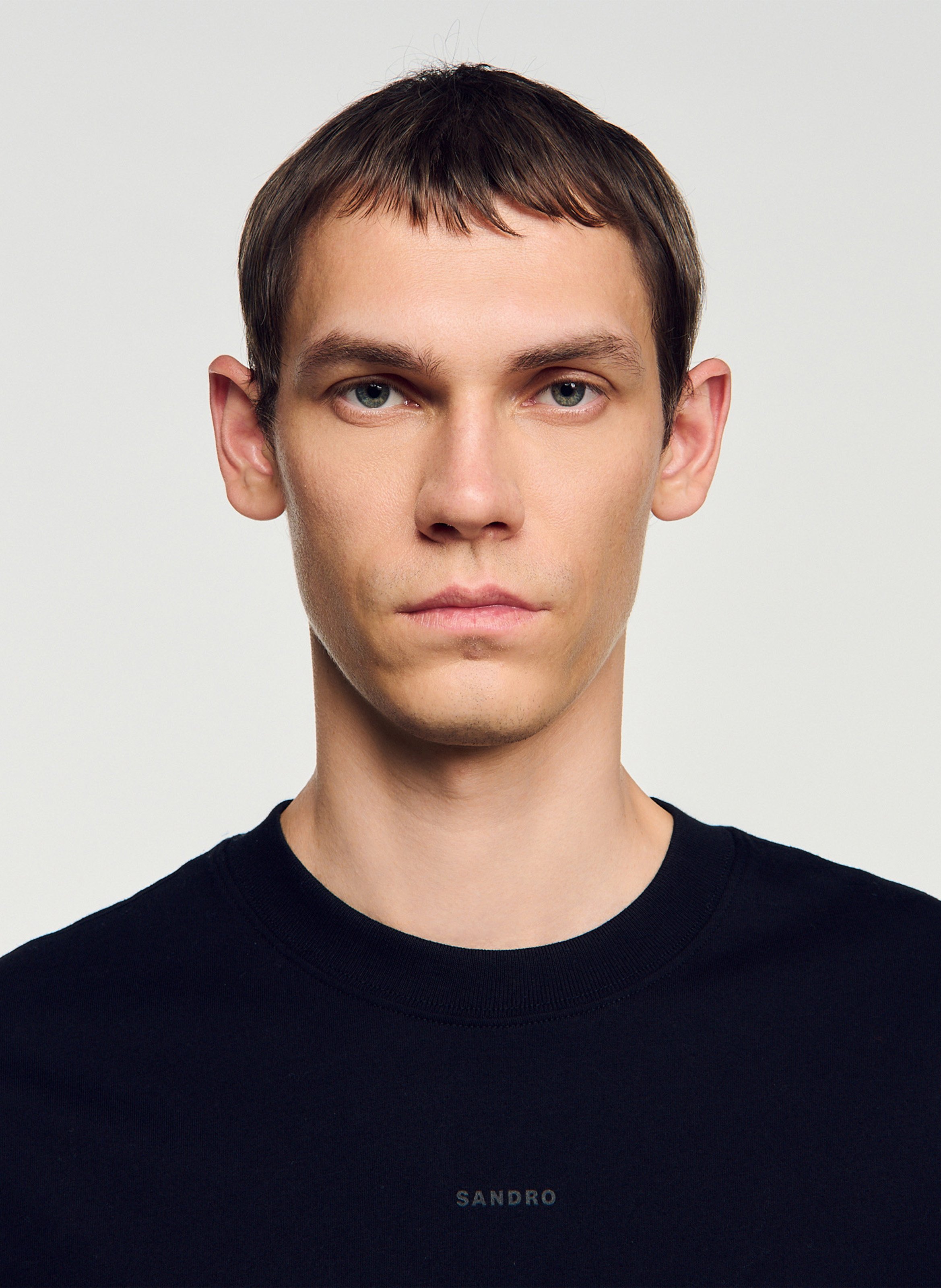 Effen T-shirt SANDRO Zwart
