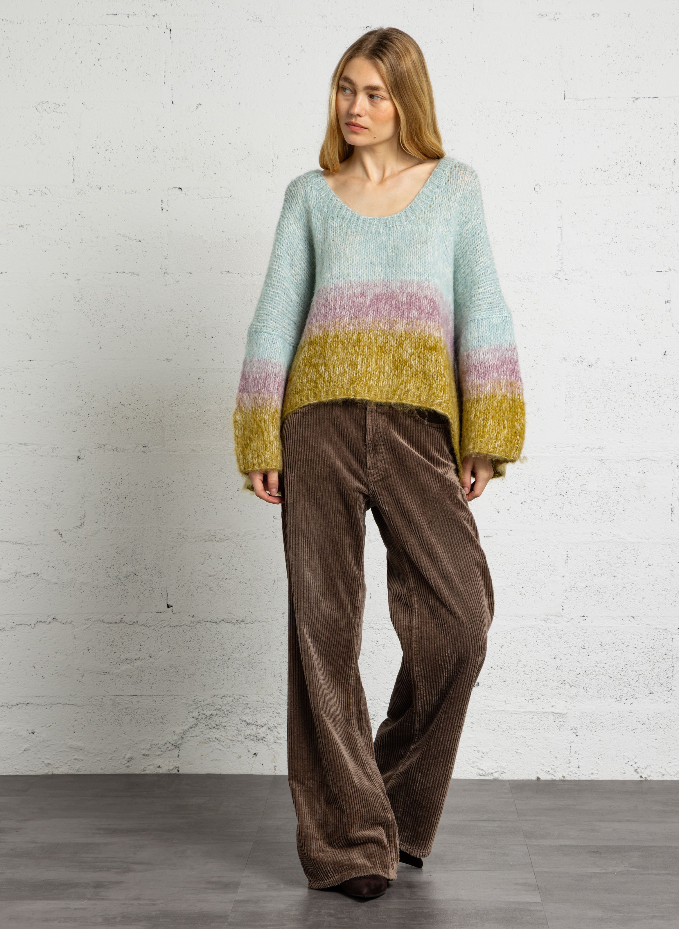 Strickpullover mit Rundhalsausschnitt MES DEMOISELLES Mehrfarbig