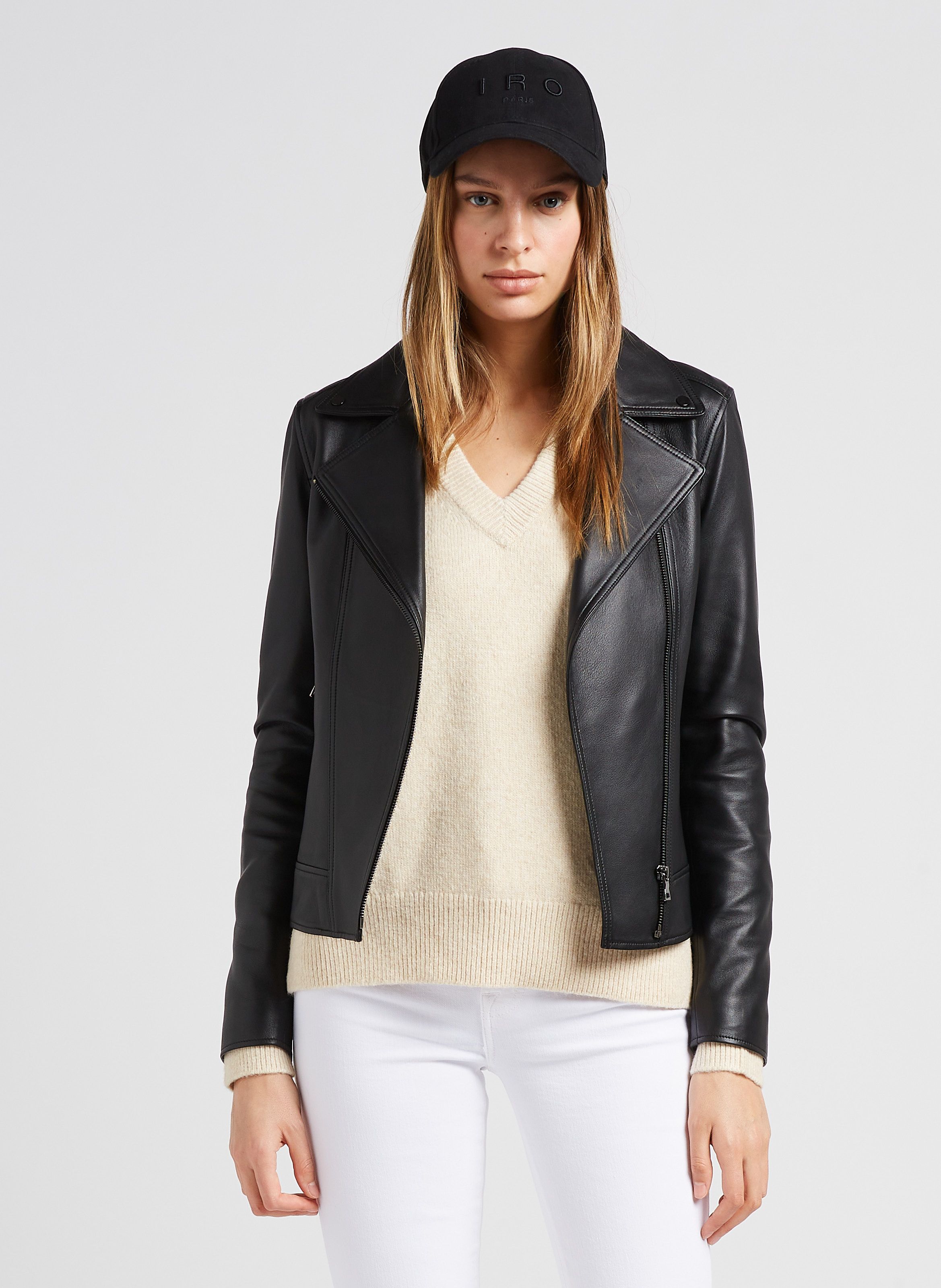 Leather Biker Jacket Black Gerard Darel - Women | Place des Tendances