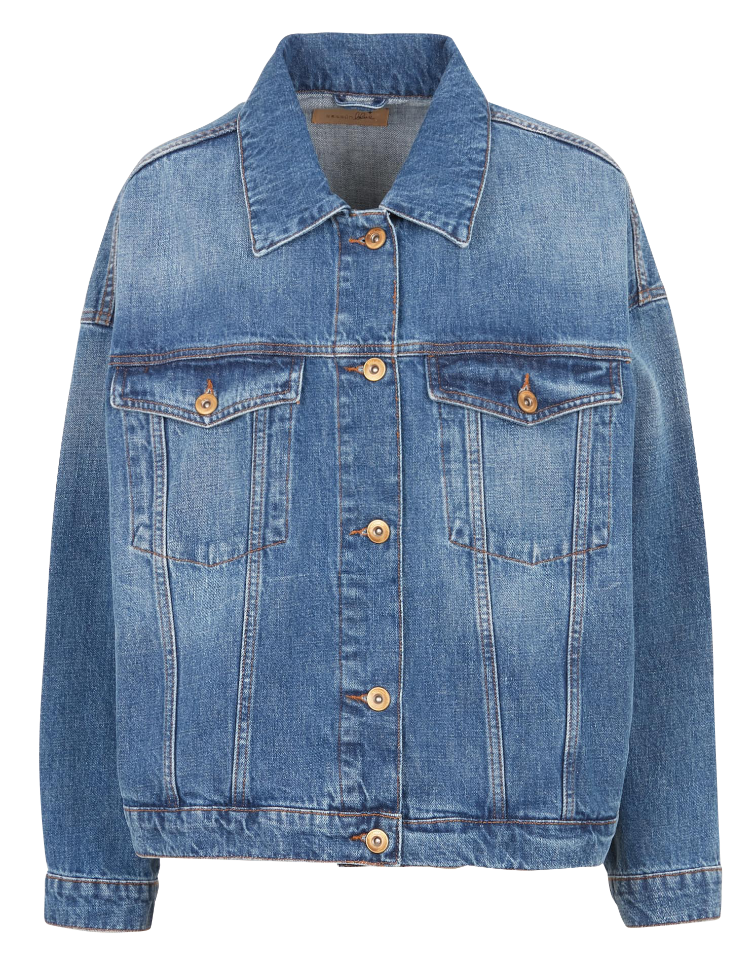 Cotton stonewashed loose-fit denim jacket SESSUN Blue