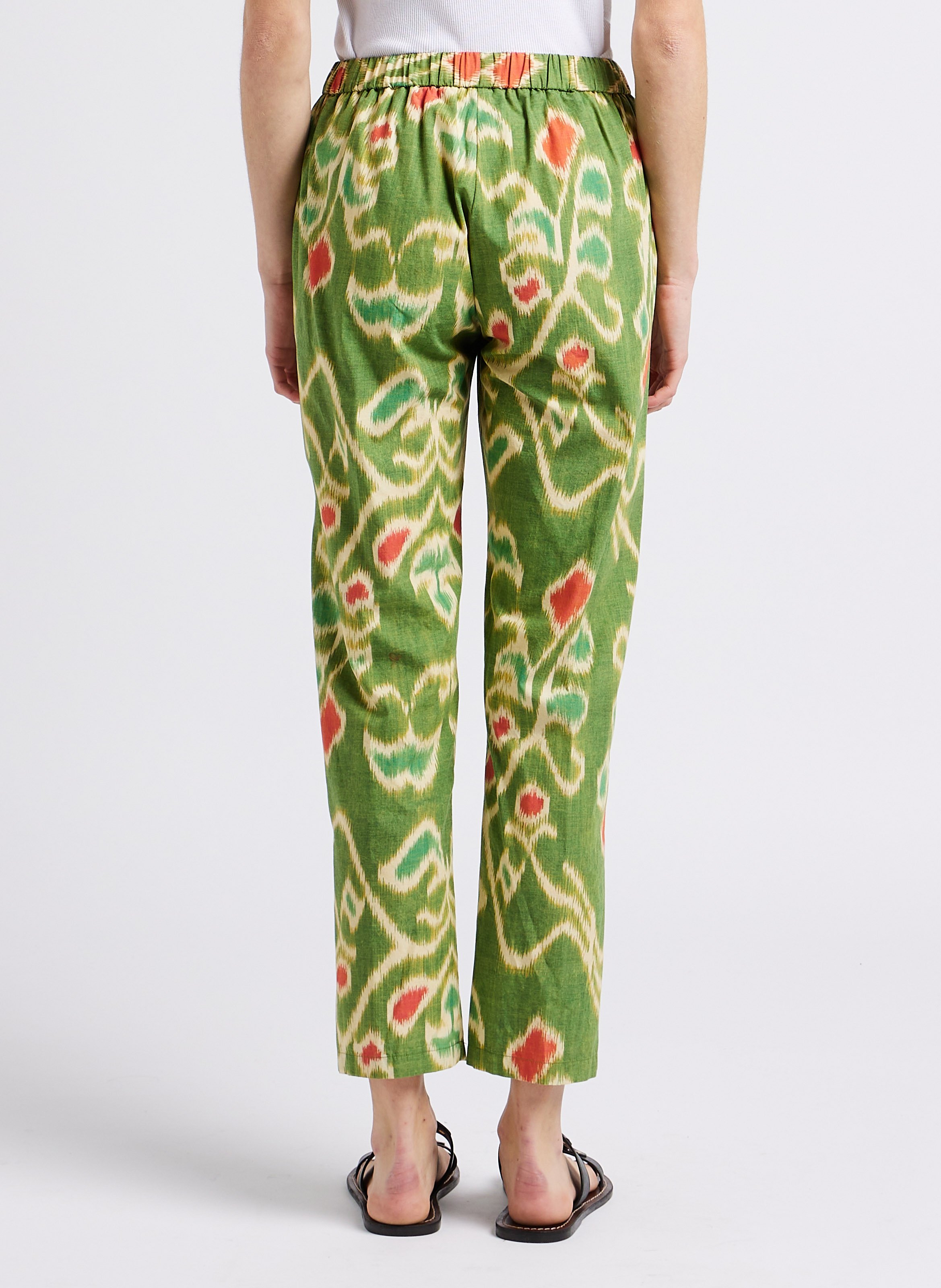 Pantalon droit en coton imprimé DIEGA Vert