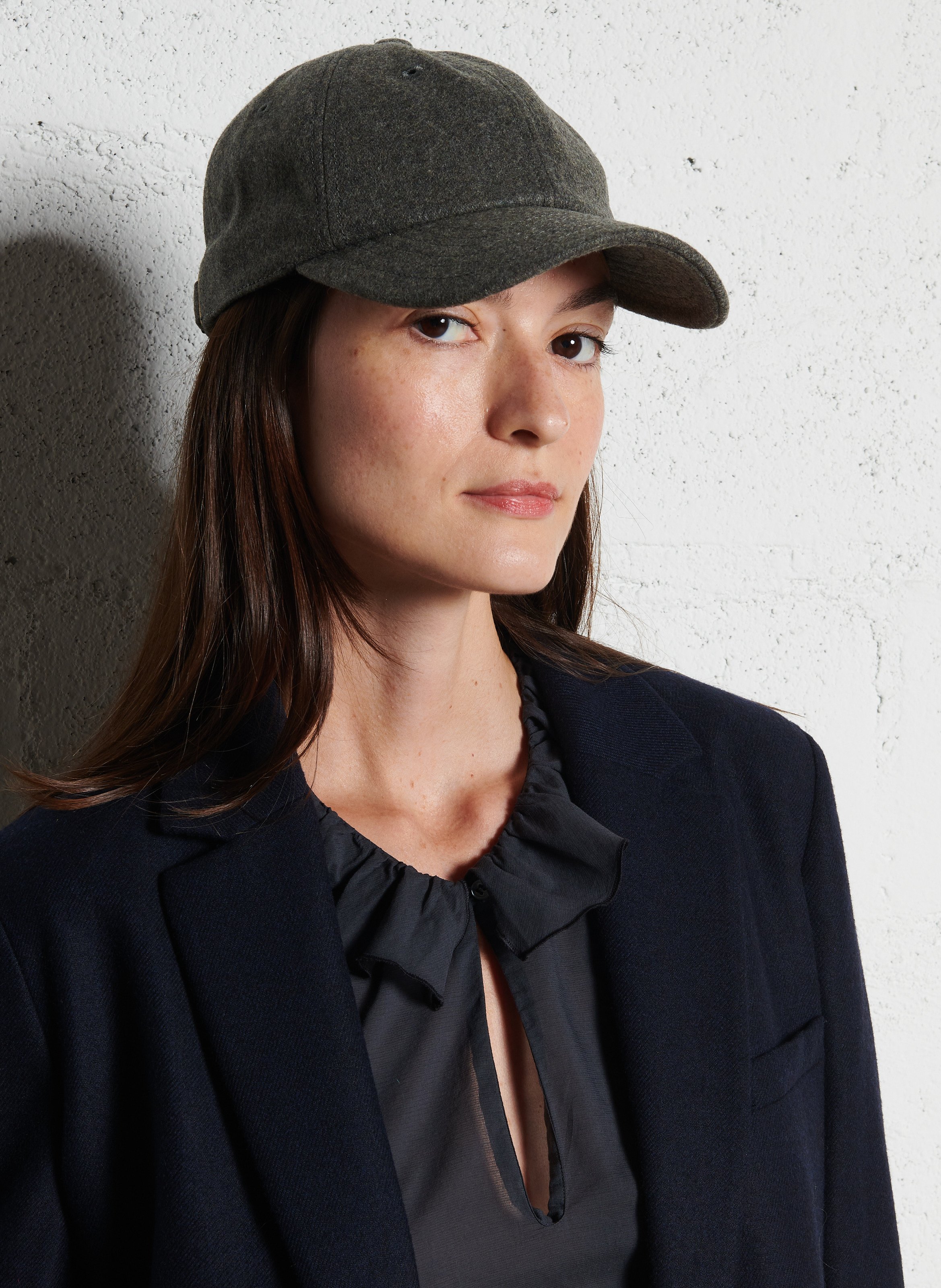 Veste de costume col tailleur en laine mélangée POMANDERE Bleu