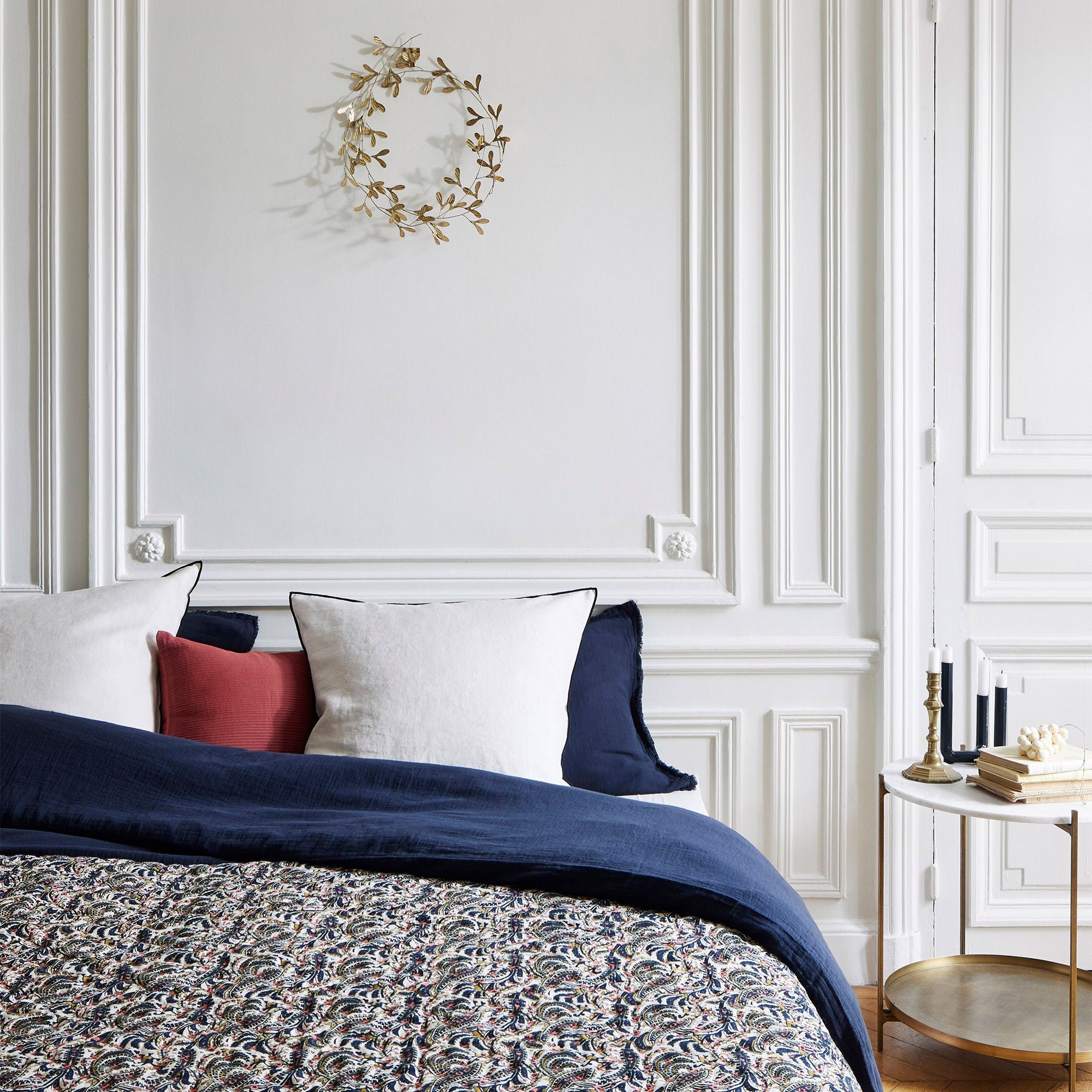 MALO - Linen quilt MADURA Blue