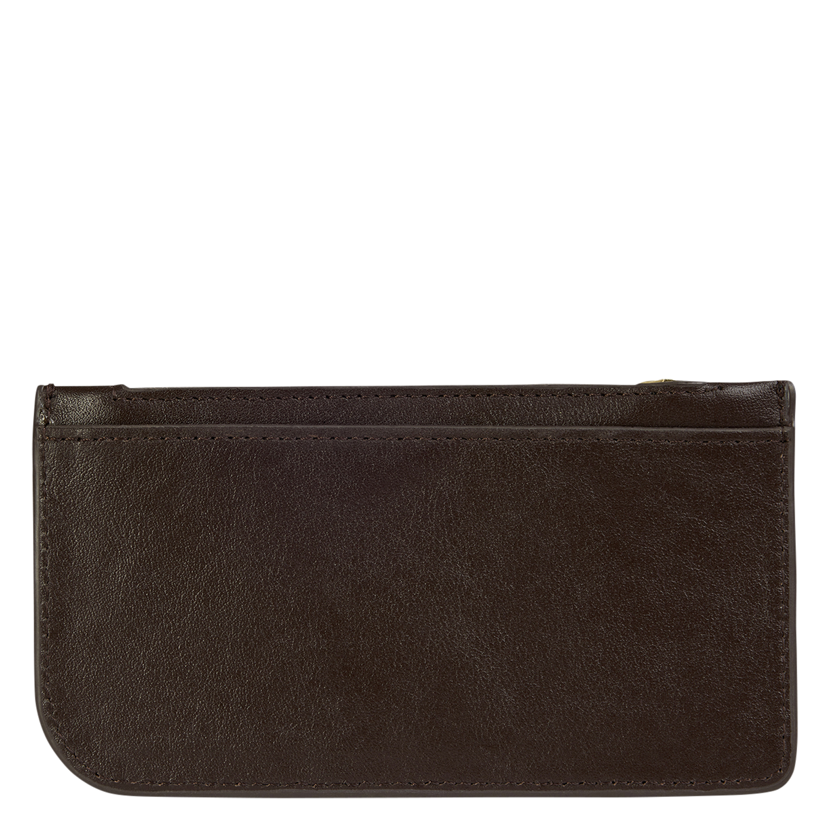 Porte-cartes zippé en cuir NAT & NIN Marron