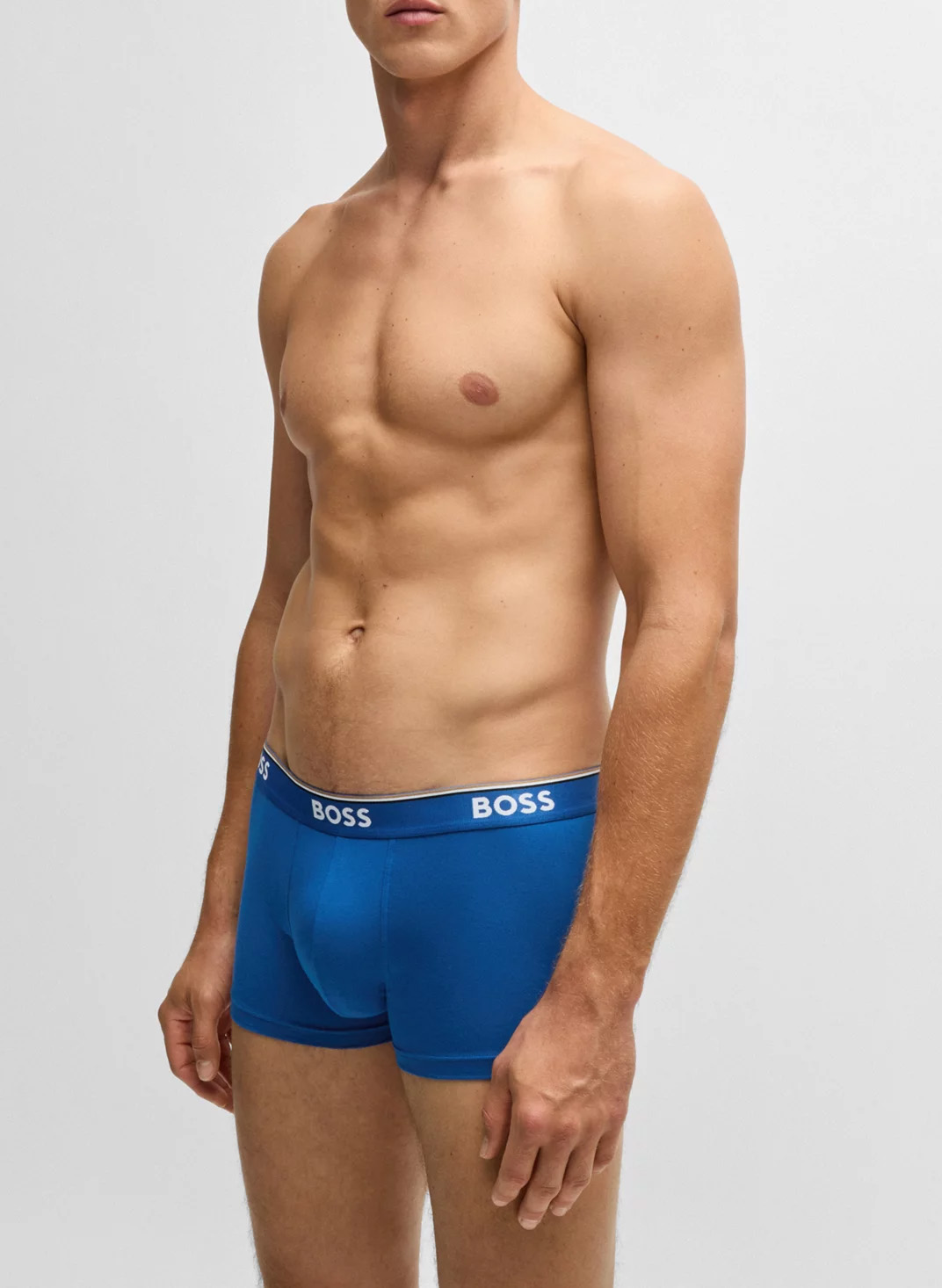 Pack of 3 cotton boxer shorts BOSS Blue
