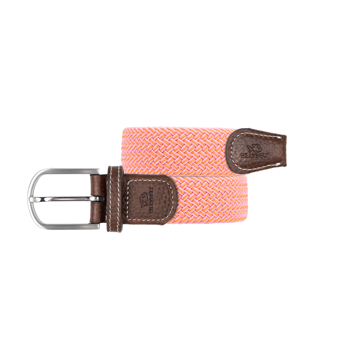 Multicolored braided elastic belt BILLYBELT Orange