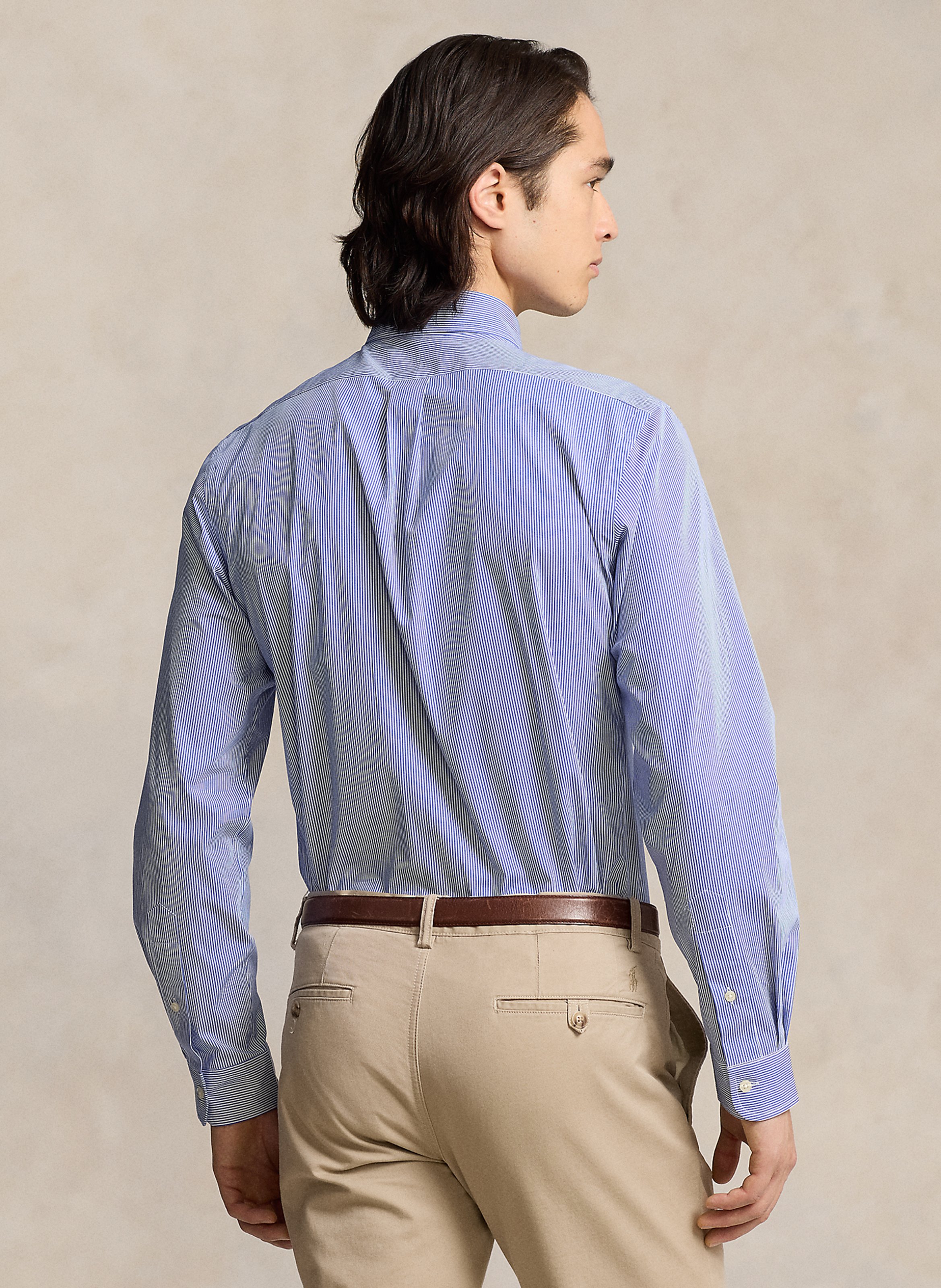 Hemd aus Baumwoll-Mix mit Button-down-Kragen POLO RALPH LAUREN Blau