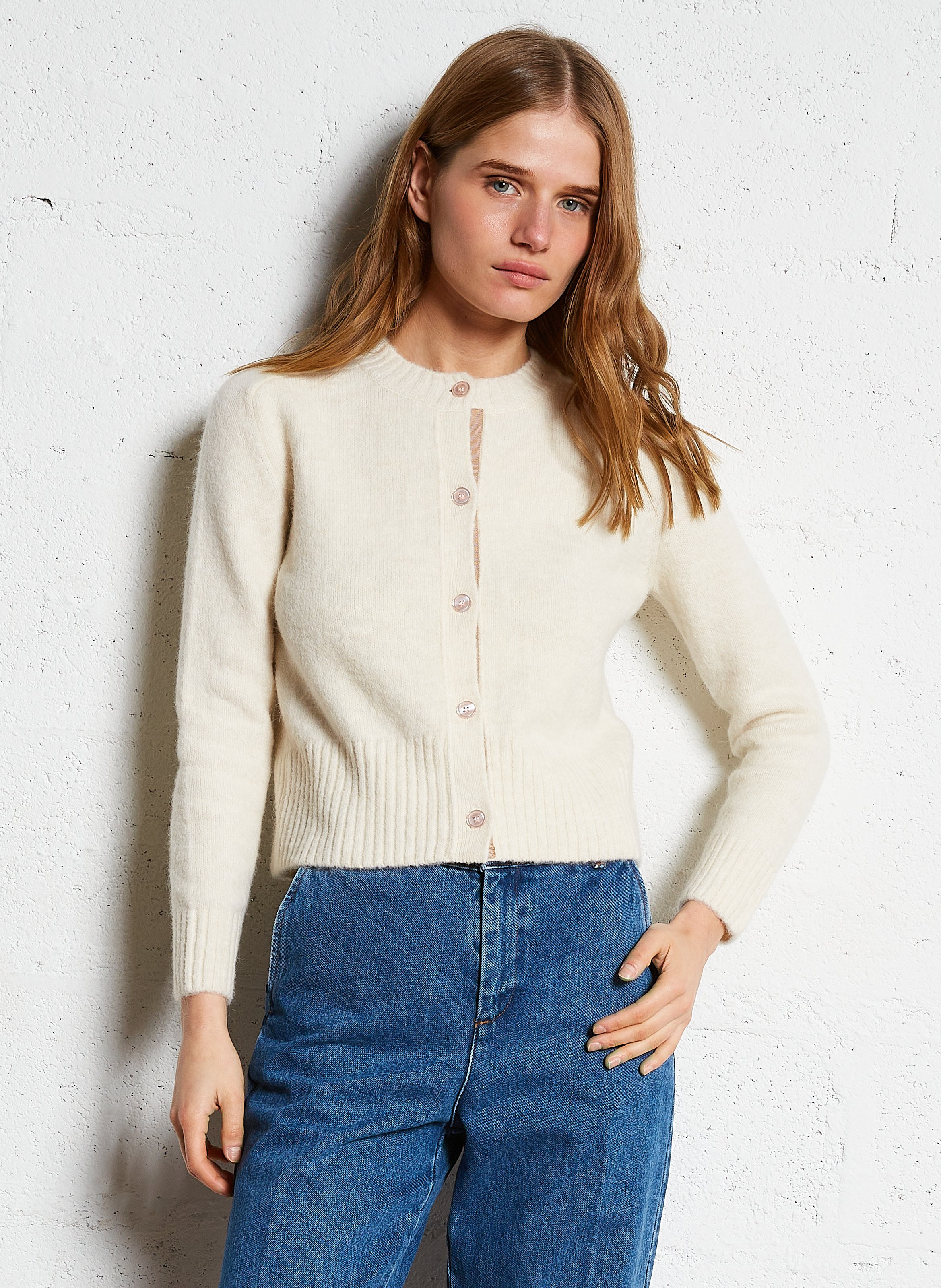 Gilet court boutonné  SOEUR Beige