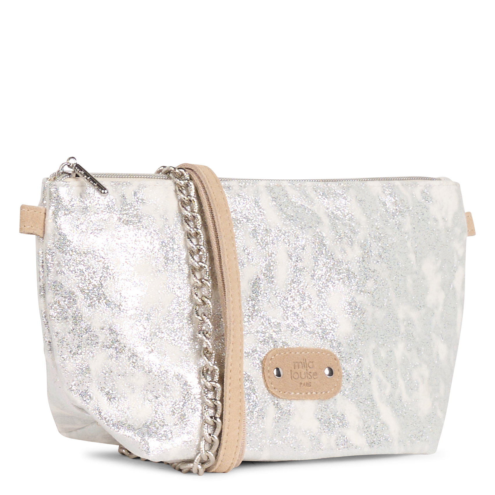 Umhängetasche Metallic-Clutch MILA LOUISE Silber