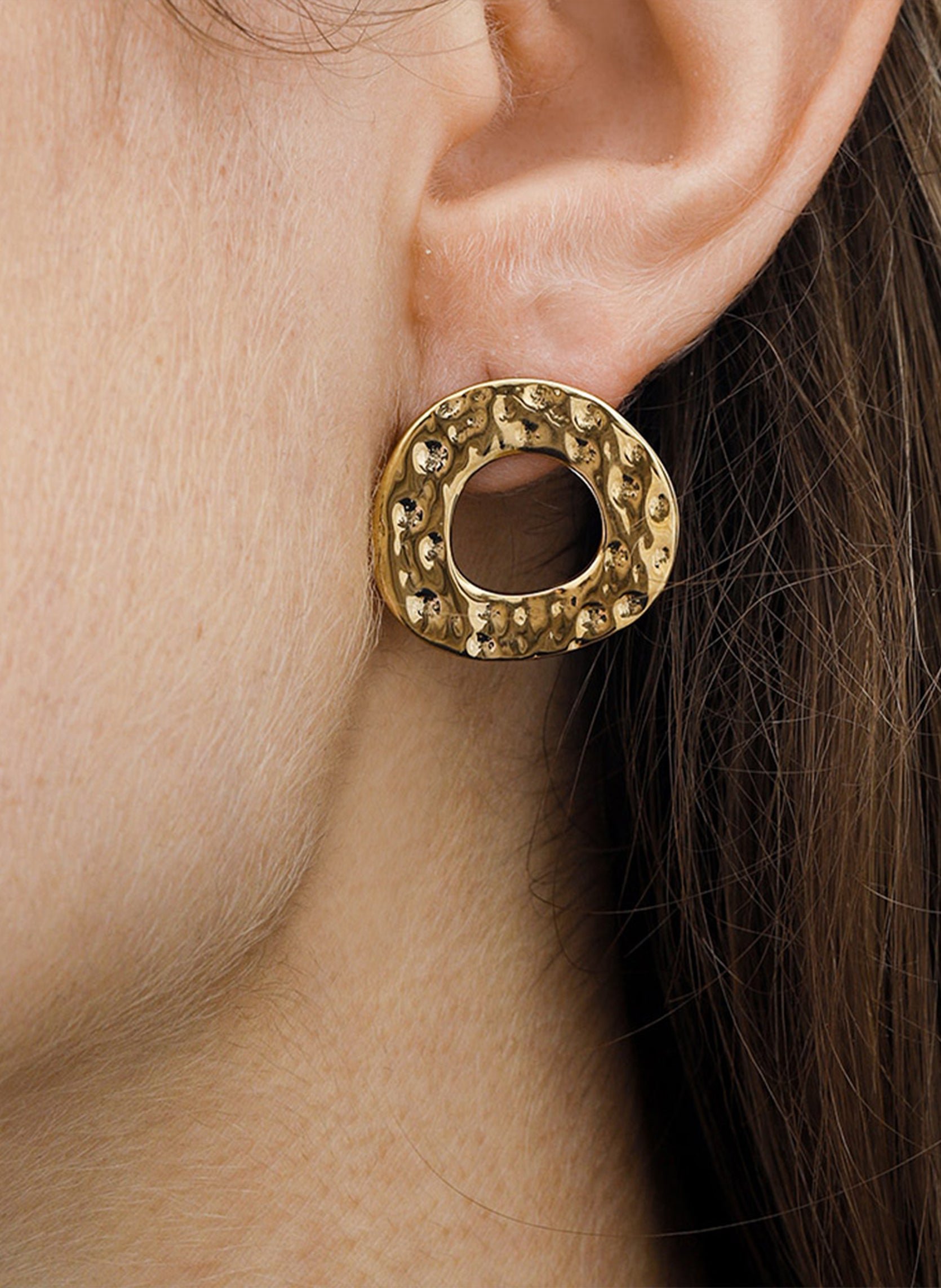 Hanging earrings love AEC Paris Golden