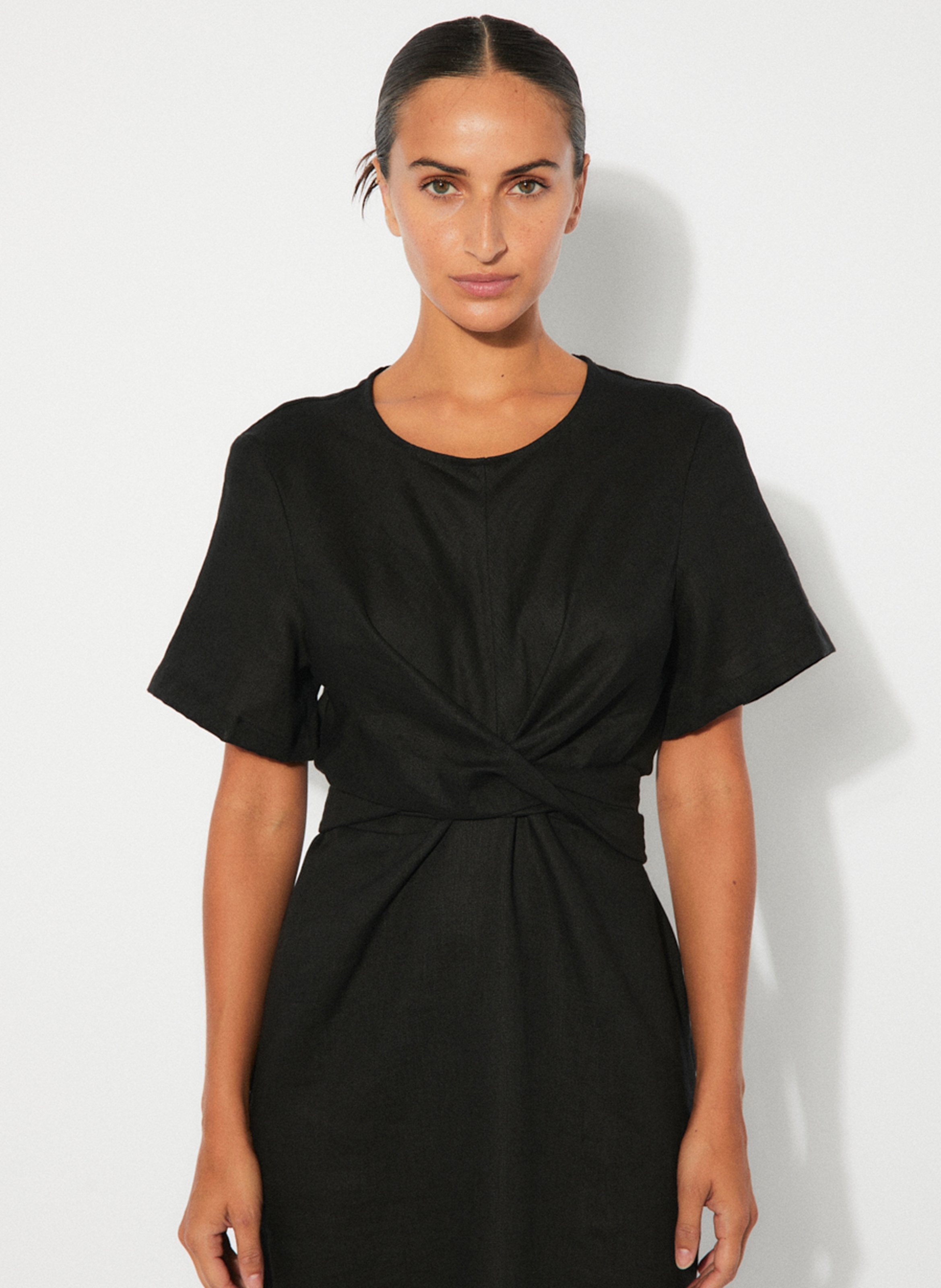 Robe longue en coton mélangé RITA ROW Noir