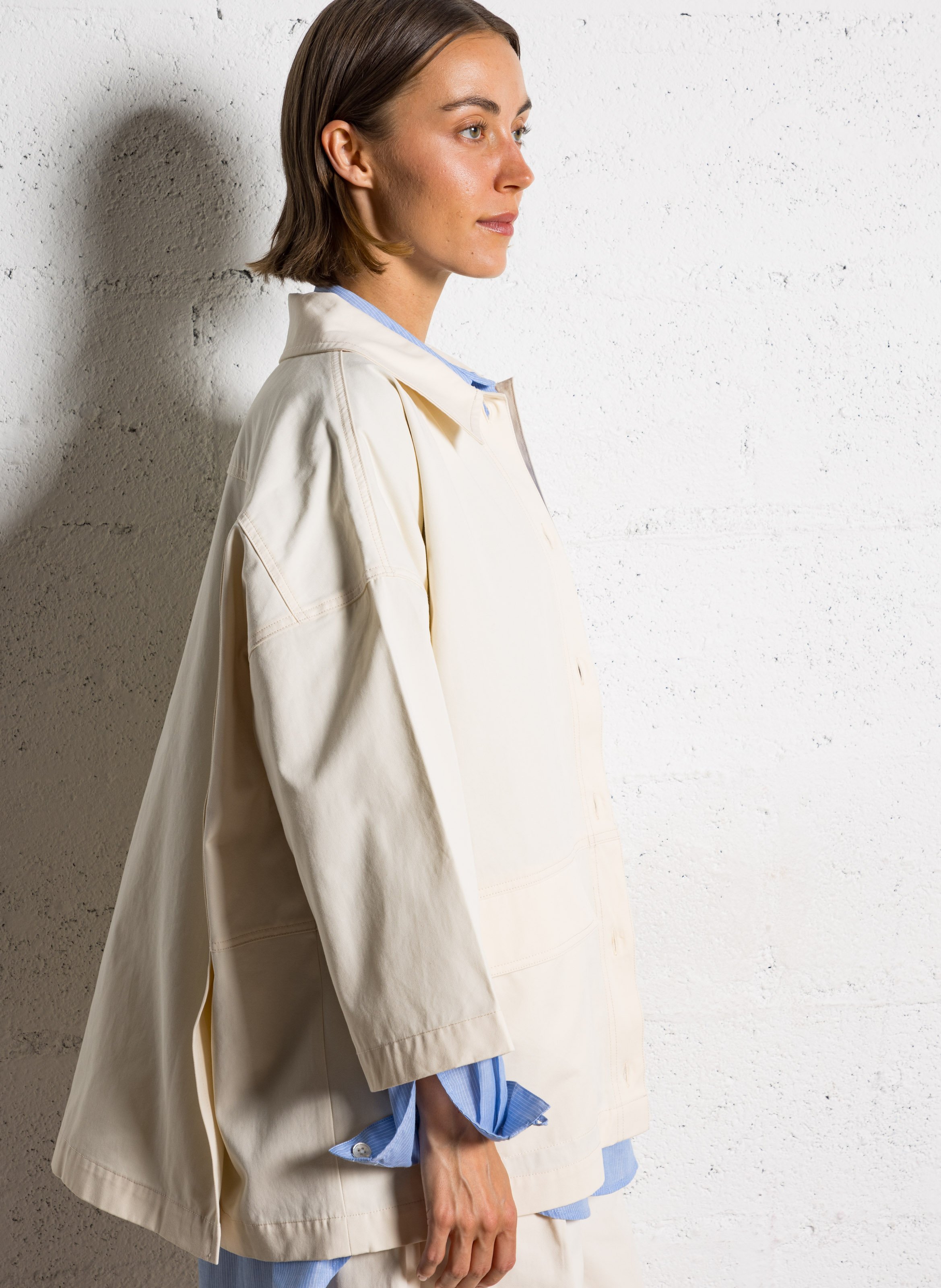 Cotton jacket with classic collar RUE DE TOKYO Beige