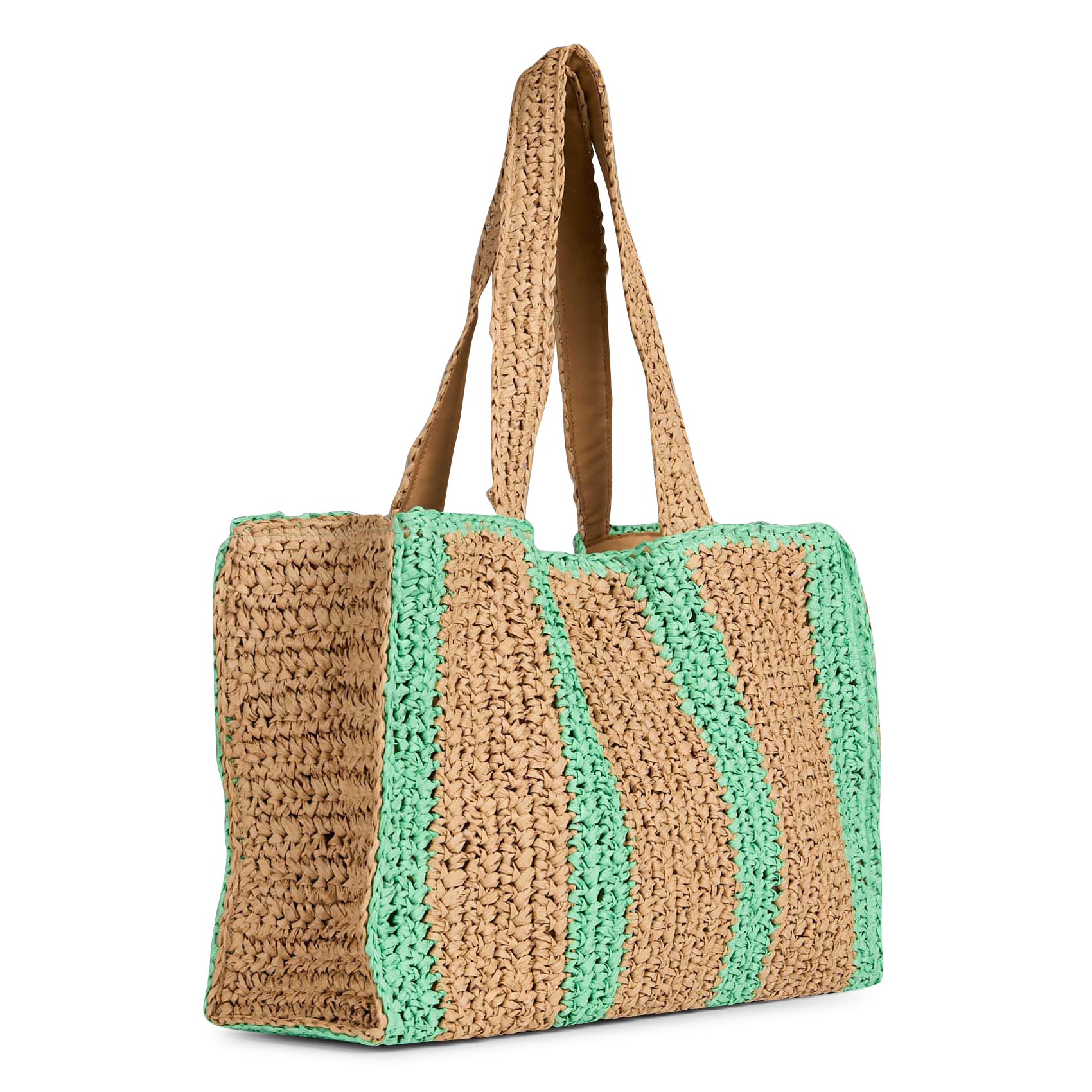 Straw tote bag PIECES Beige