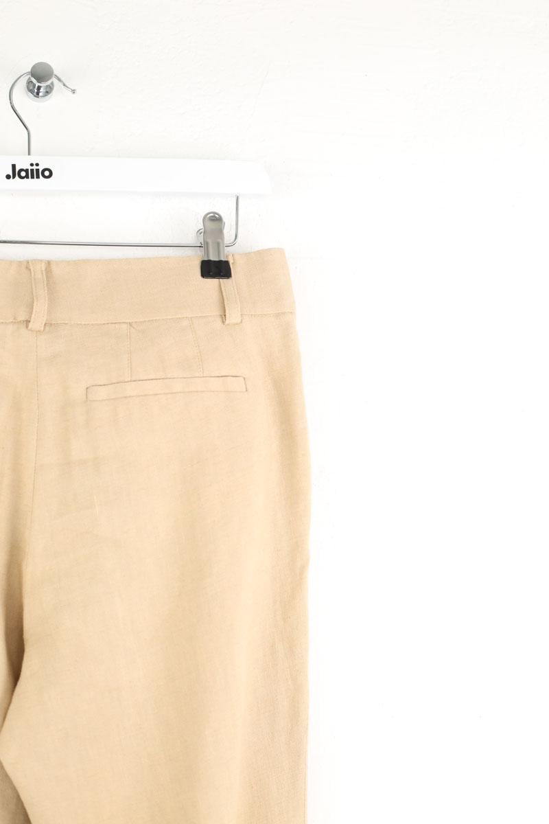 Straight linen pants FRAME - Seconde Main Beige