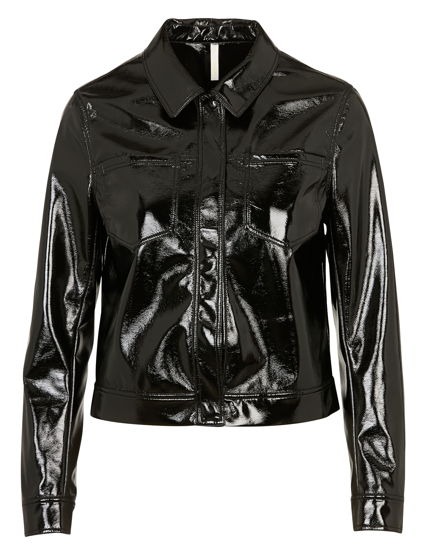 Veste col classique en vinyl I CODE Noir