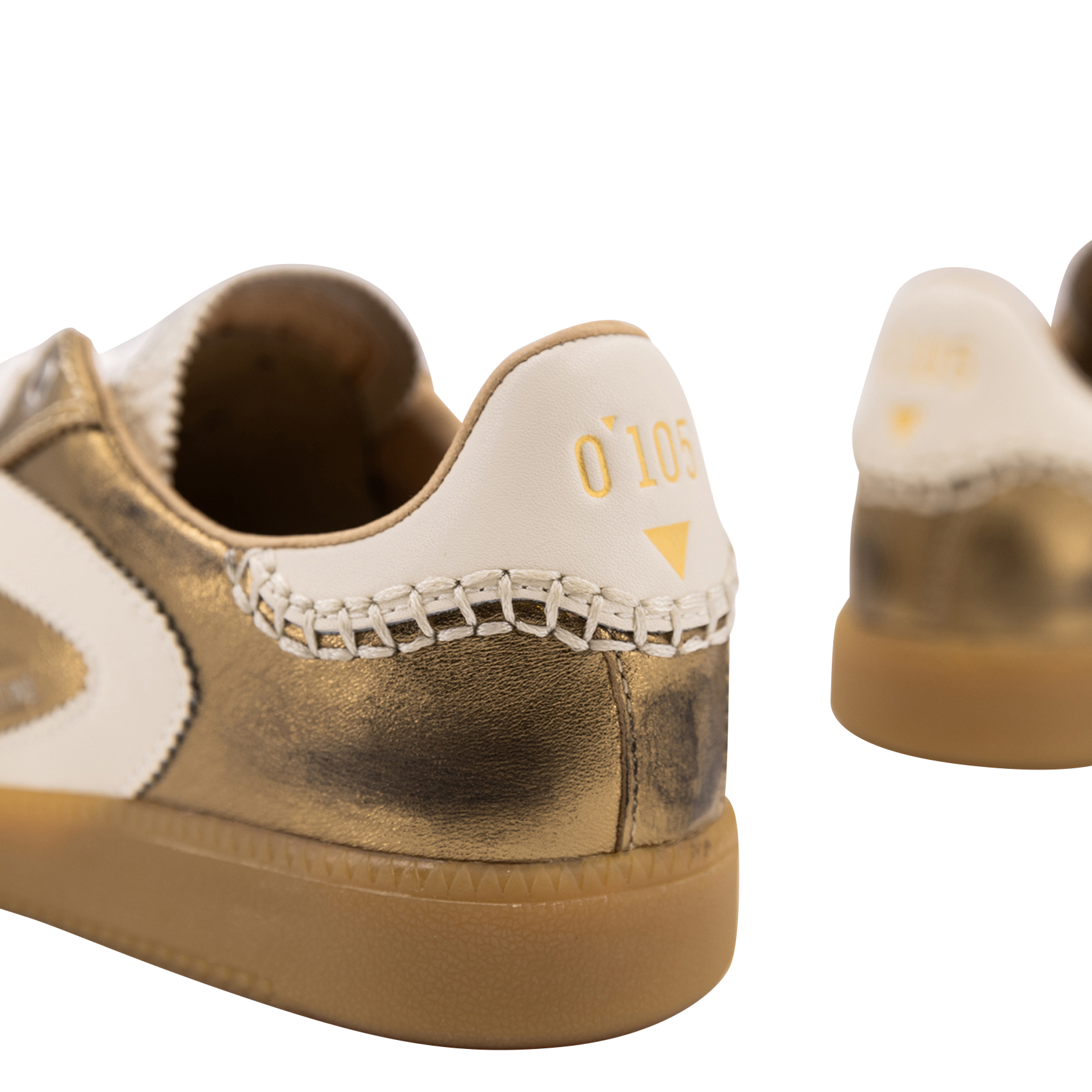 Baskets basses en cuir métallisé 0'105 Doré