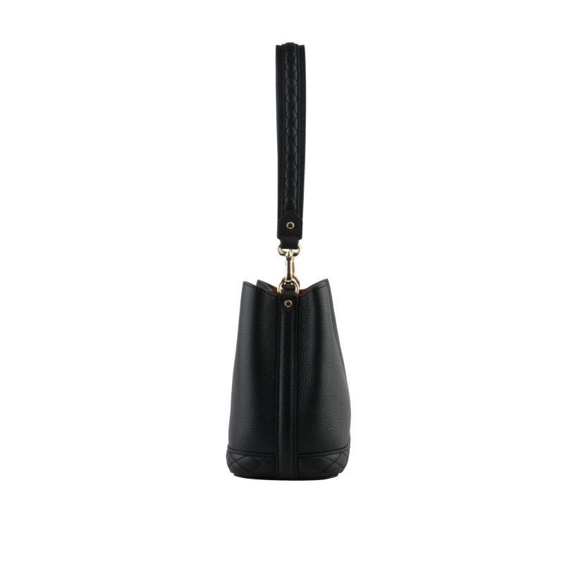 Satchel - cowhide leather POURCHET Black