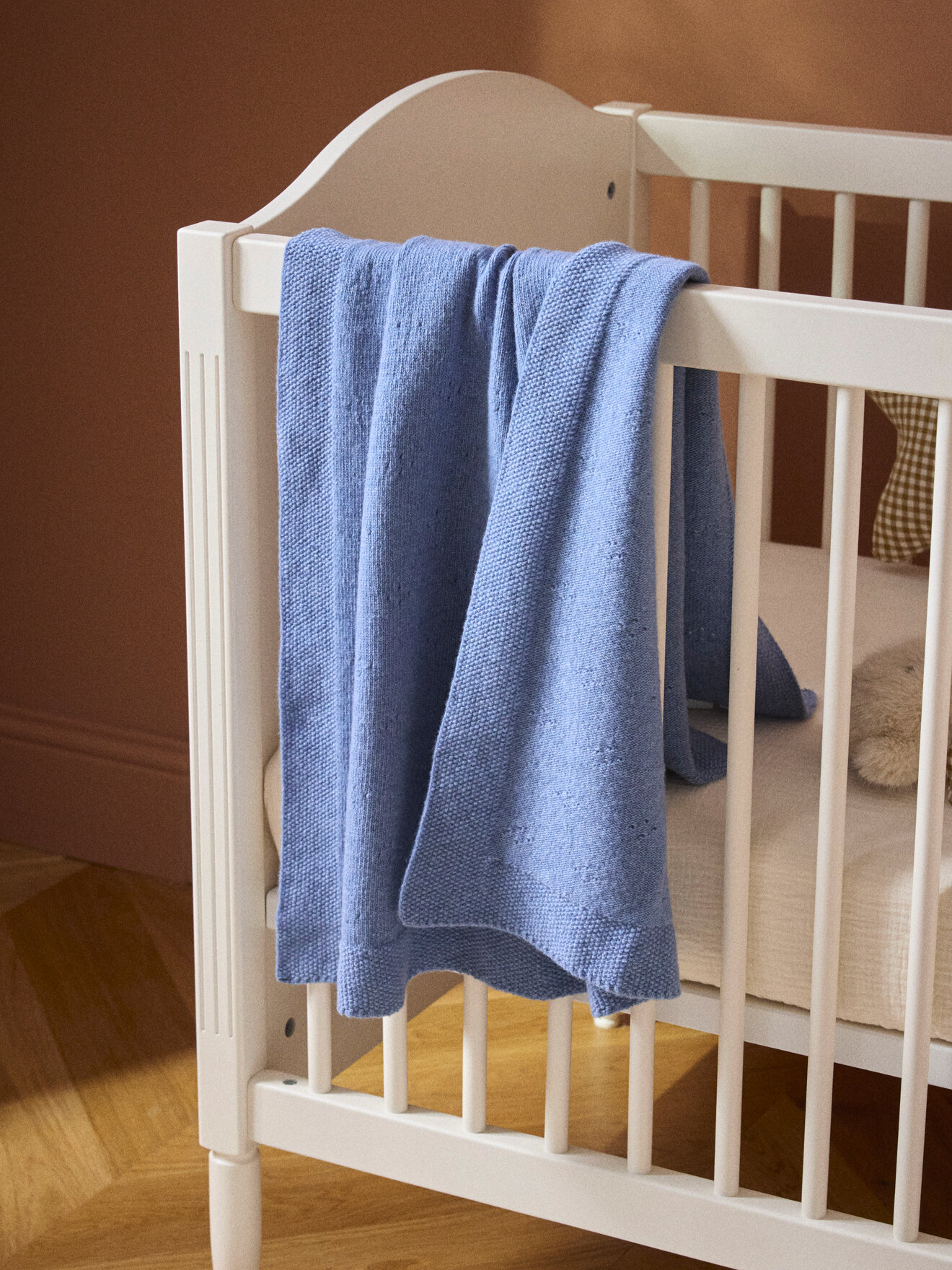 Pointelle plaid lambswool CYRILLUS Blue