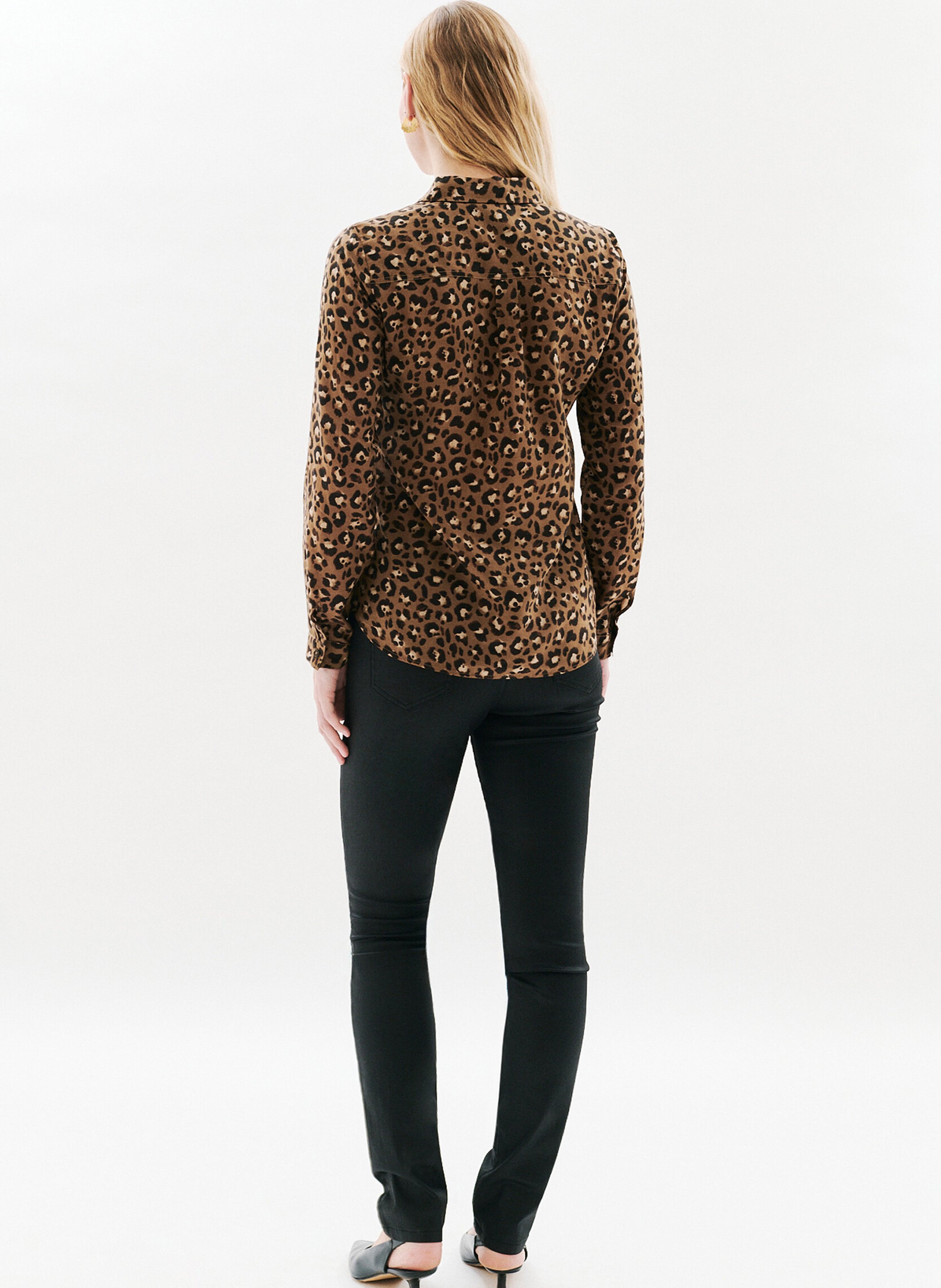 Chemise col classique imprimée CAROLL Beige