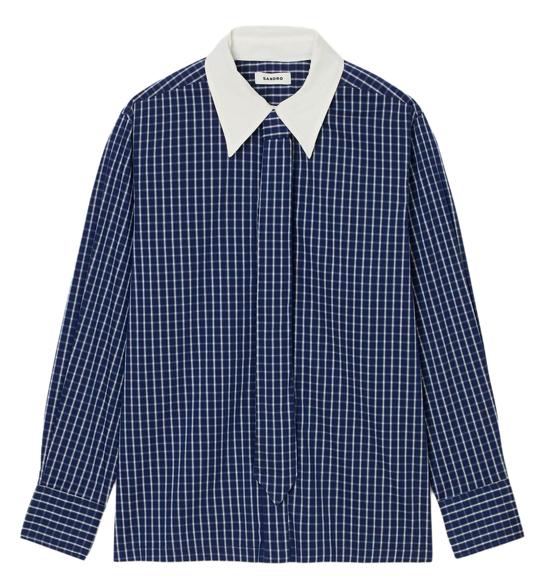 Straight checked shirt SANDRO Blue