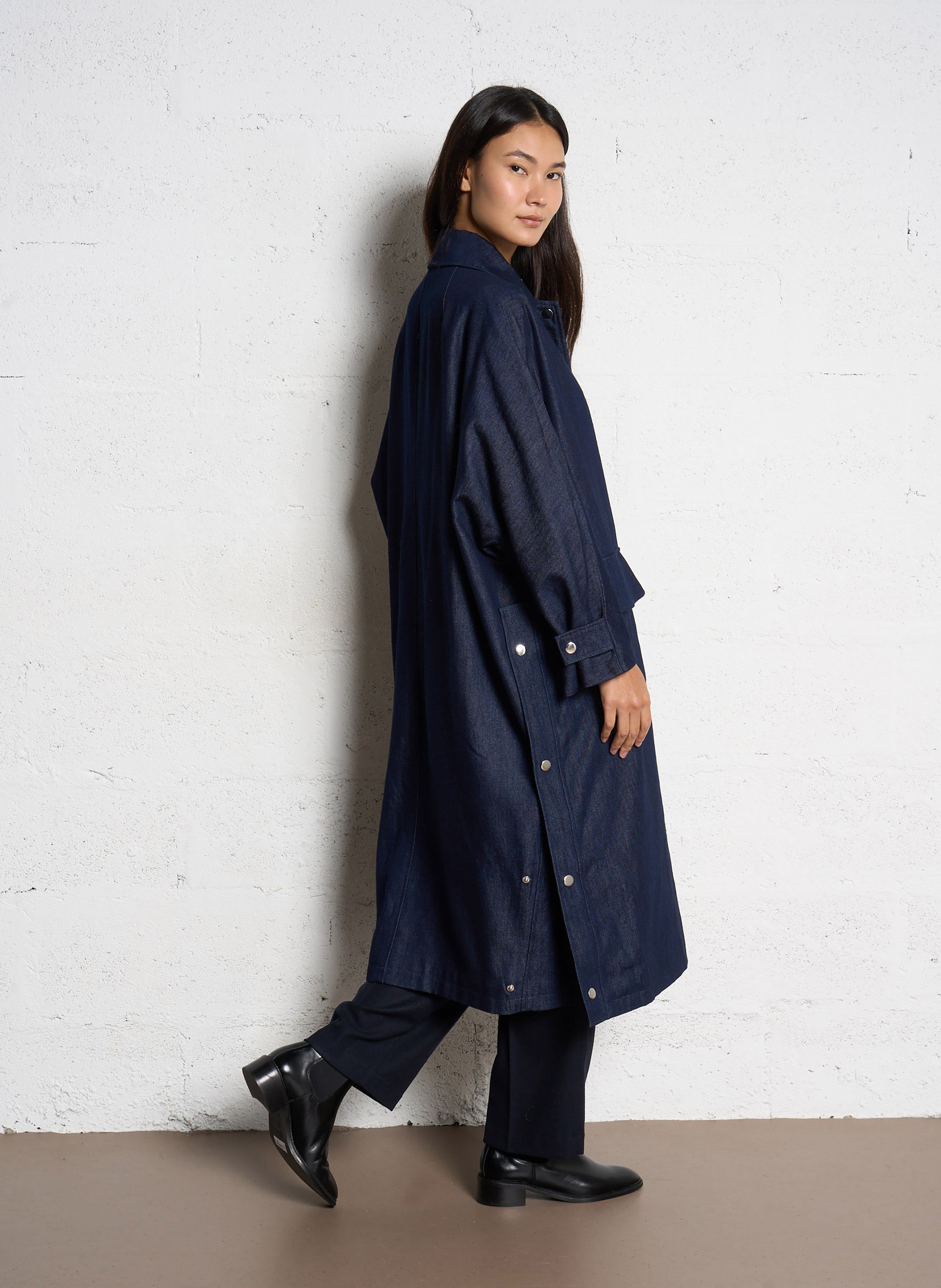 Classic denim coat with collar HOD PARIS Blue