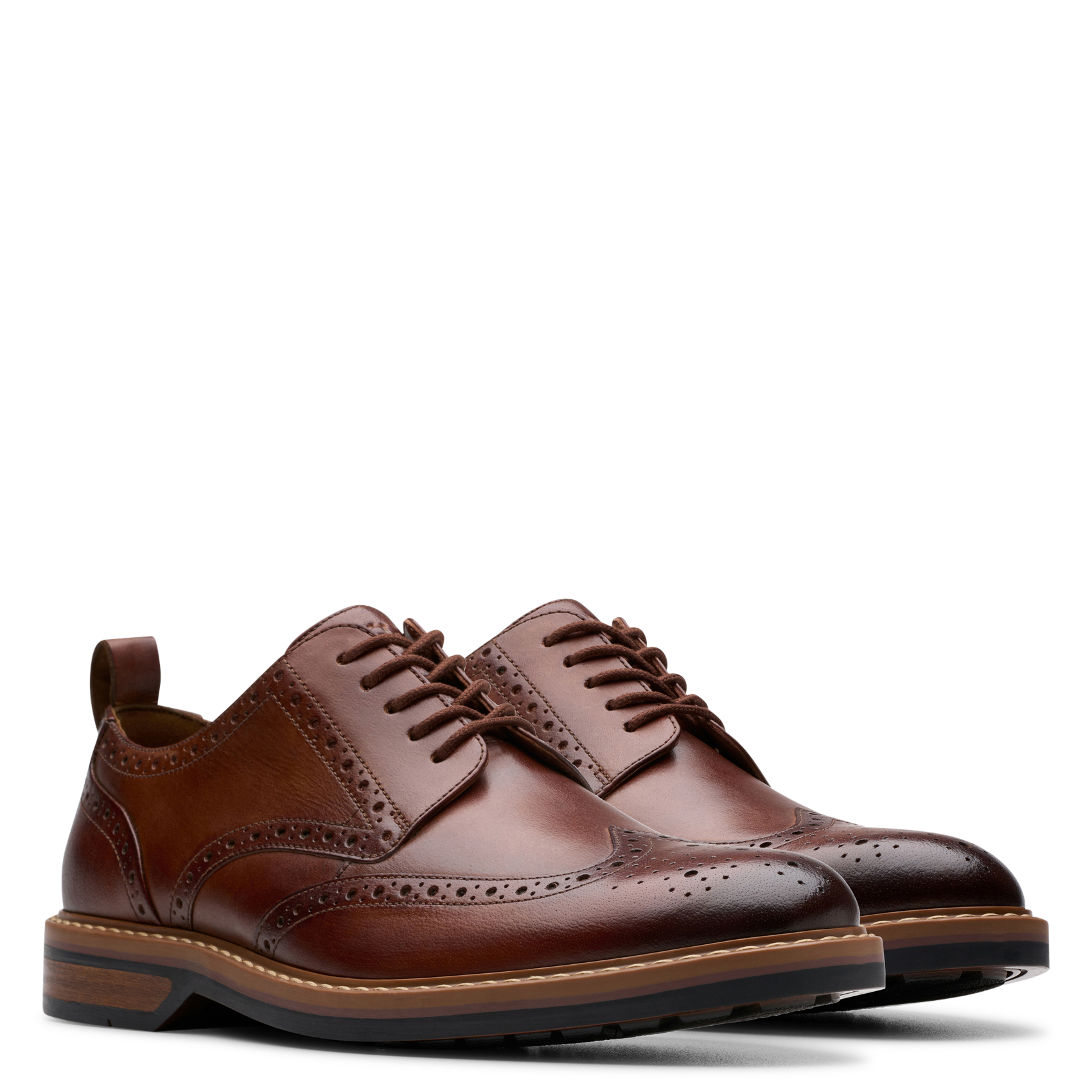Lace-up leather loafers CLARKS Brown