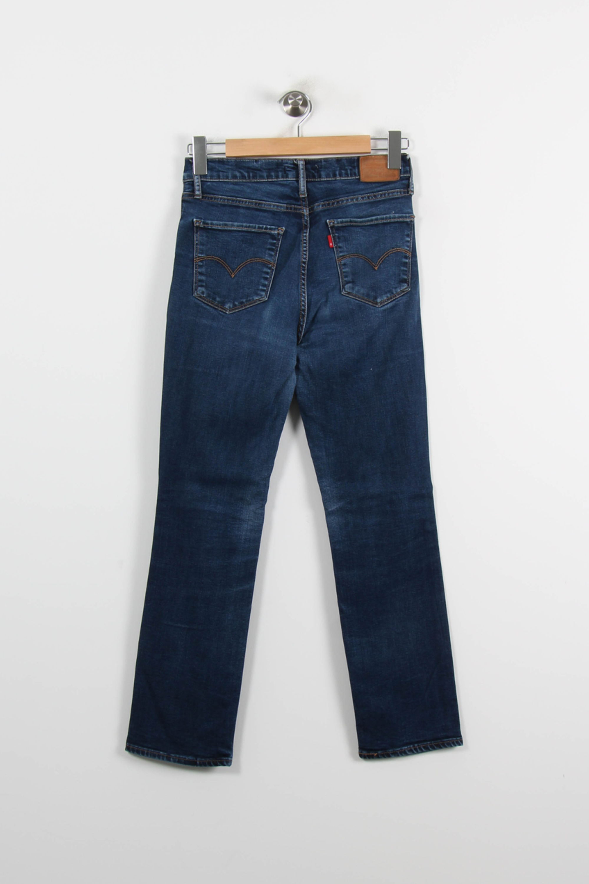 Cropped slim jeans with studs Blue