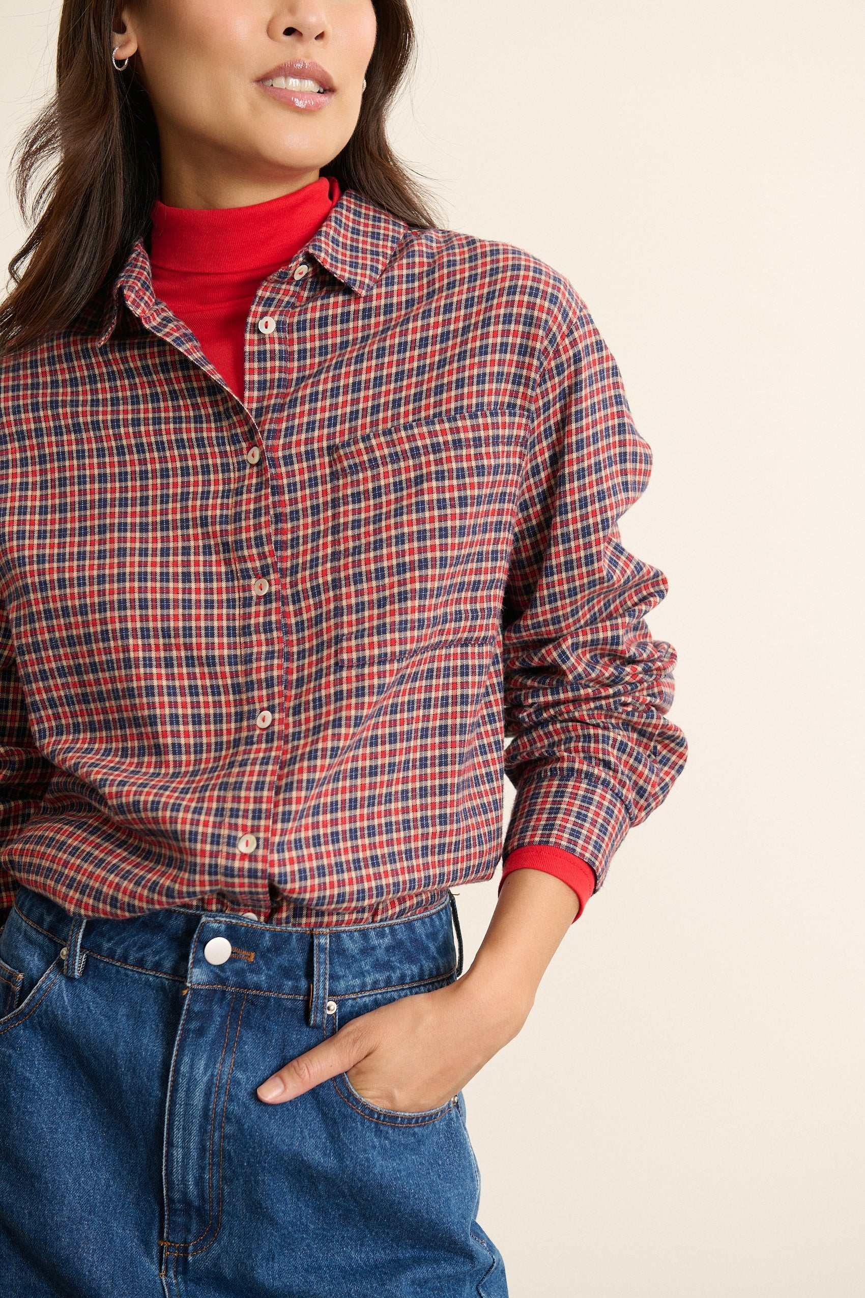 Checked long-sleeved shirt GARANCE PARIS Red