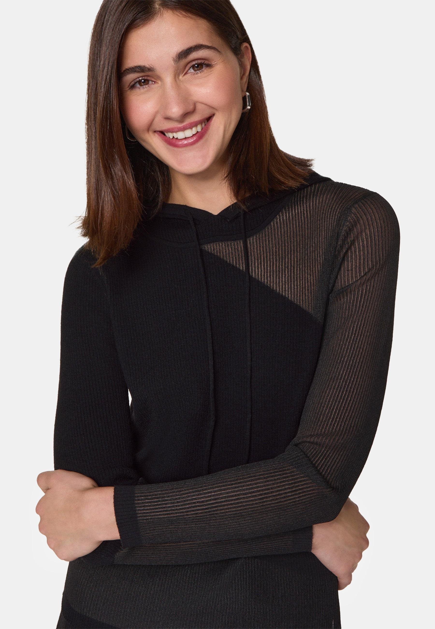 Two-tone wool hoodie RODIER Black