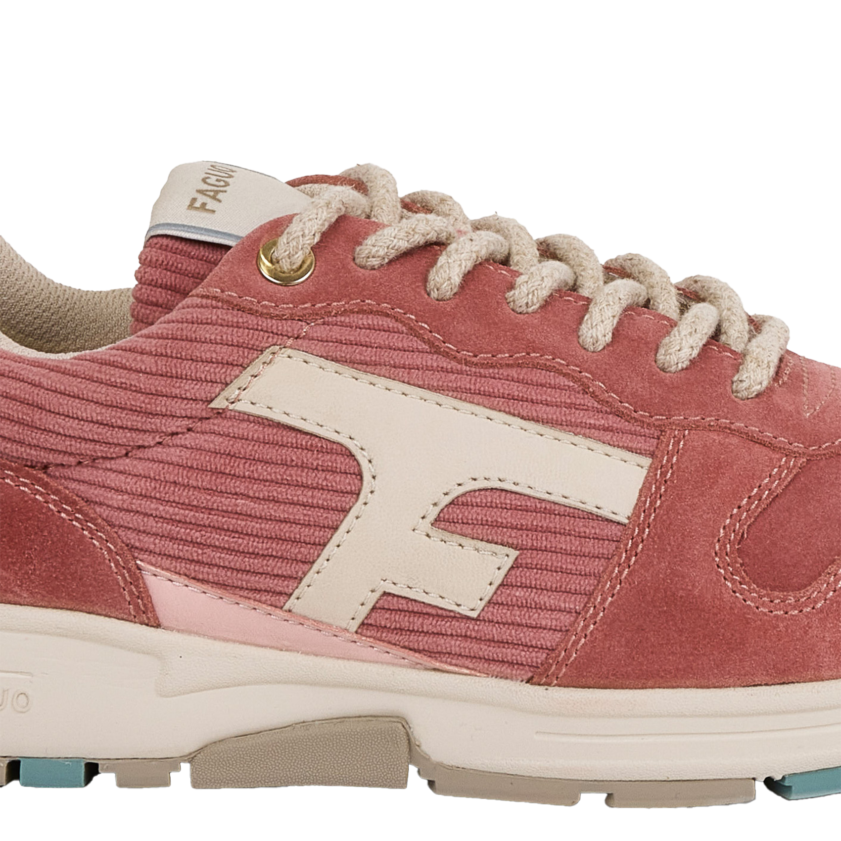 Niedrige Sneaker aus Leder-Mix FAGUO Rosa