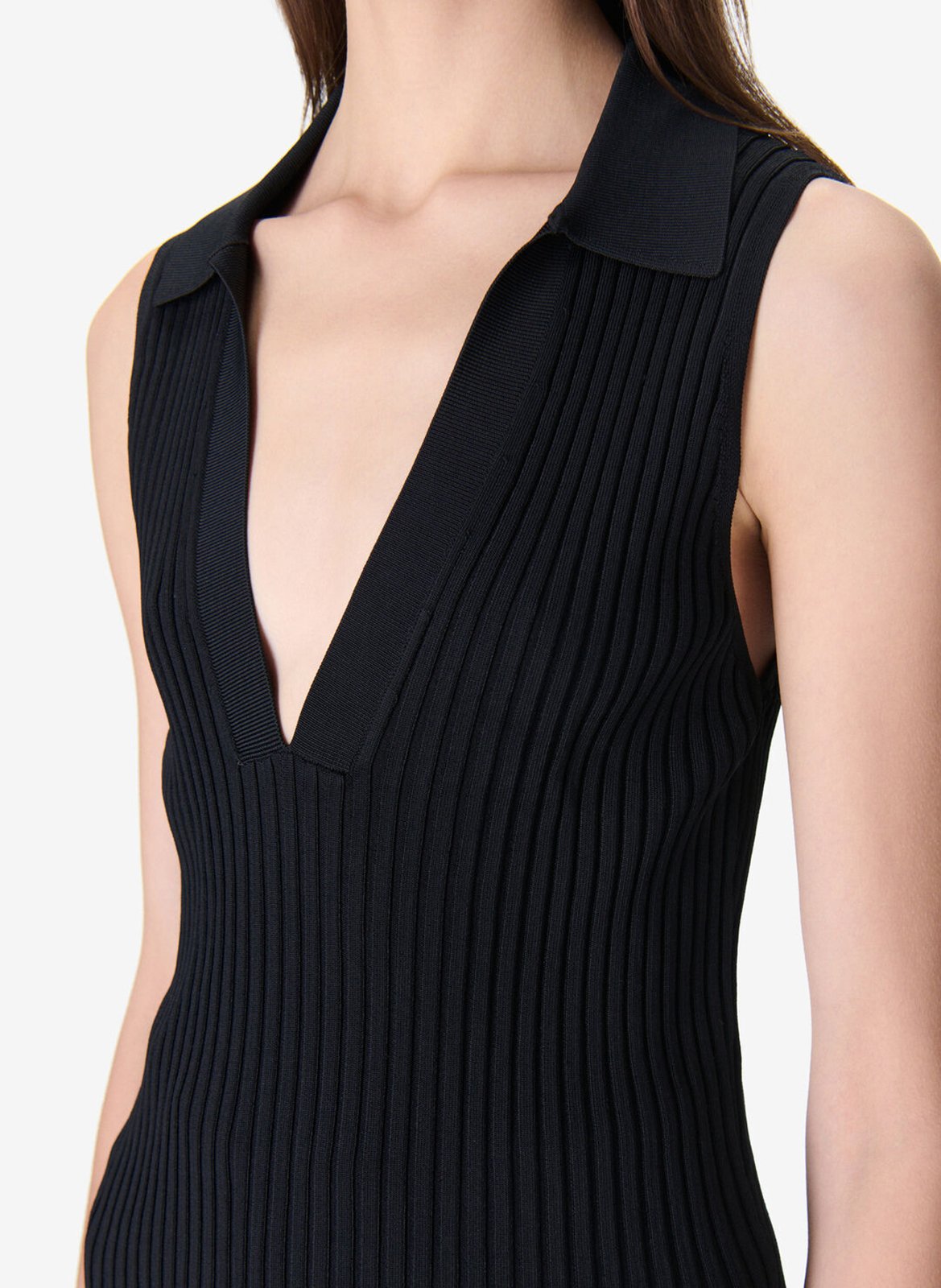 Top sans manches côtelé unie IRO Noir