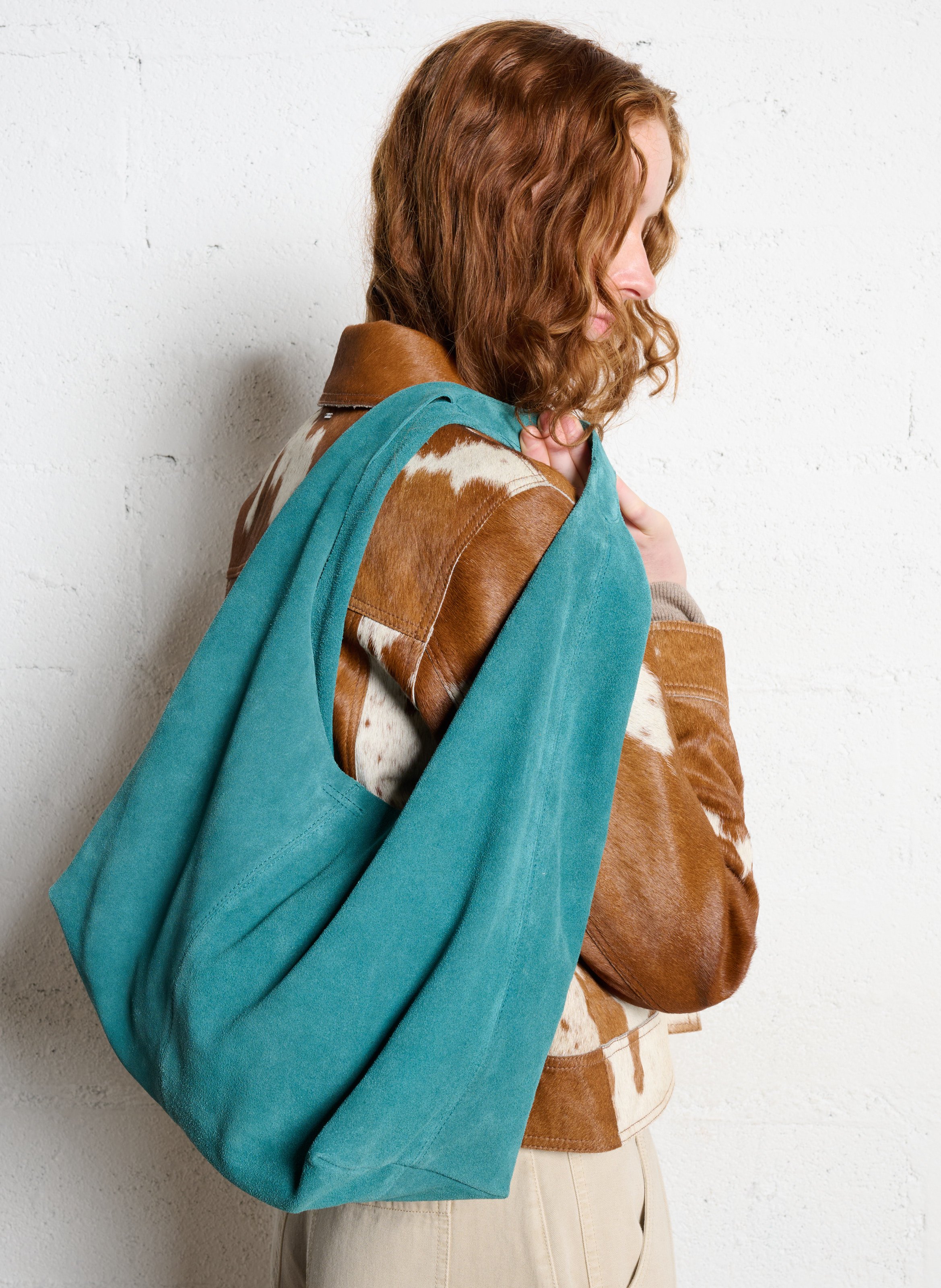 Cabas en cuir IKKS Vert