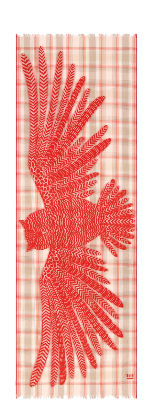 Echarpe imprimée à bords effilés INOUI EDITIONS Orange