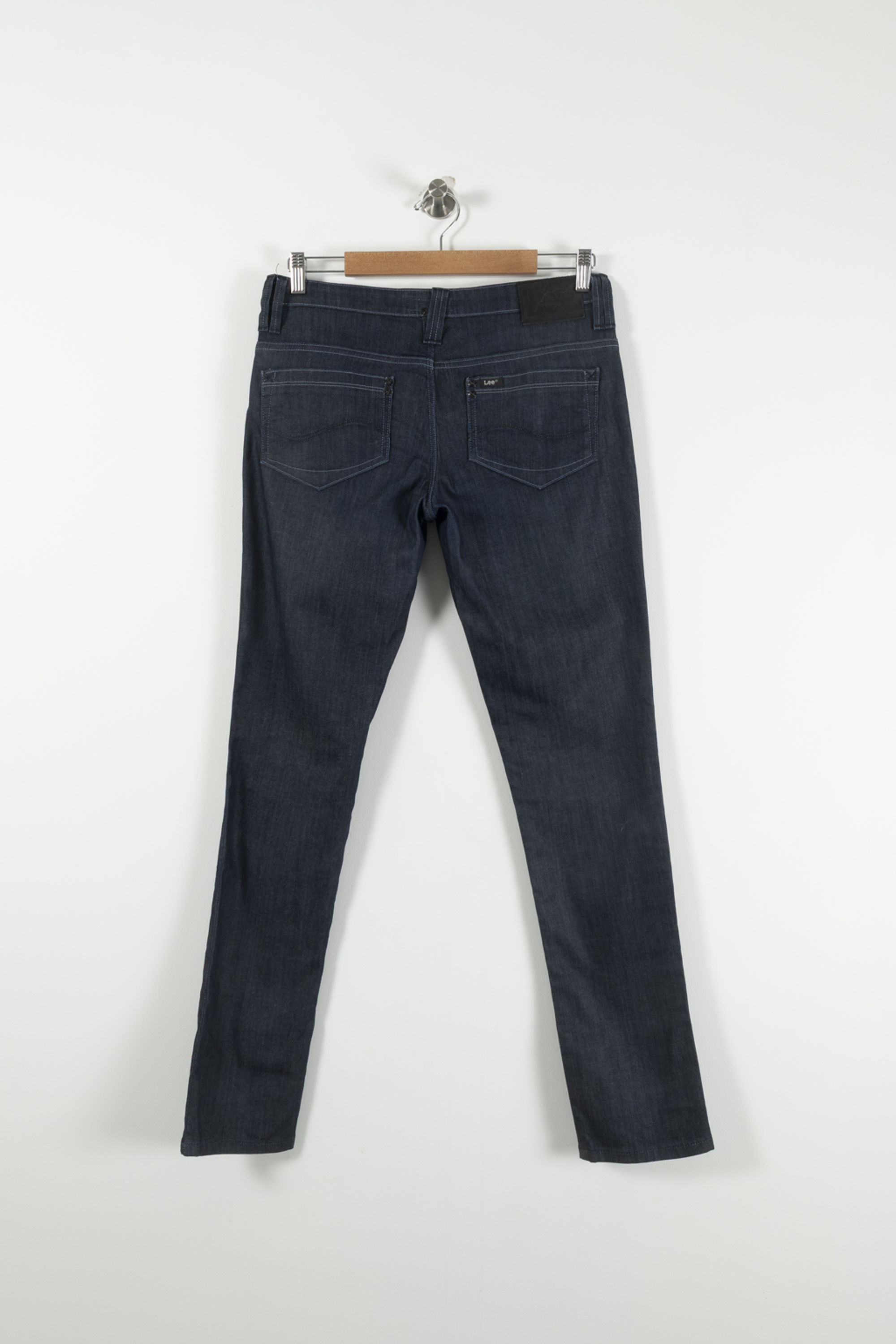 Cropped slim jeans with studs LEE - Seconde Main Blue