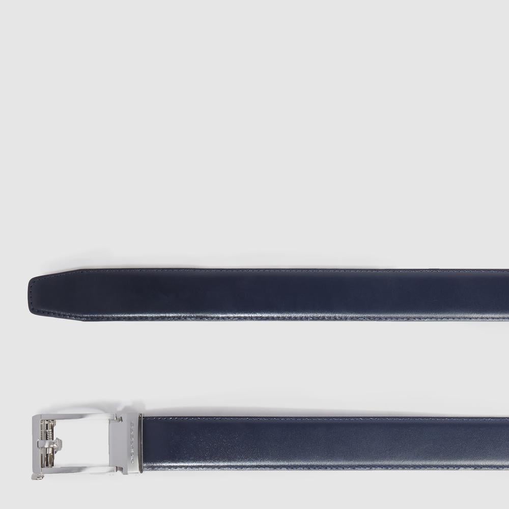 Men's leather belt, adjustable without holes PIQUADRO Blue