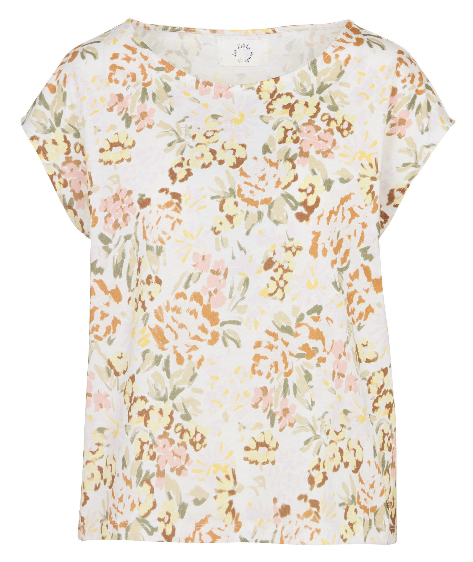 Tee-shirt ample col rond imprimé floral en coton DES PETITS HAUTS Multicolore